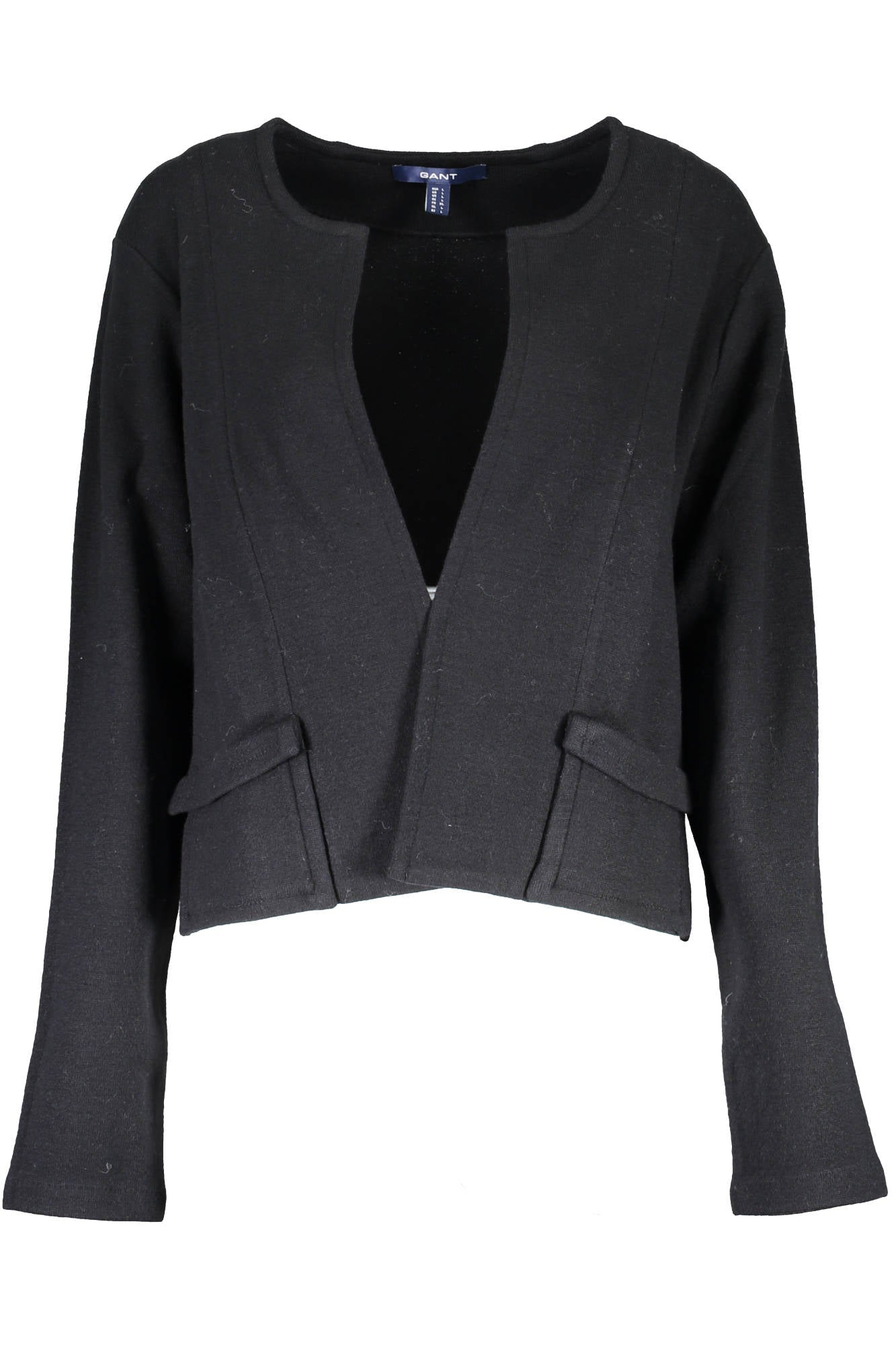 1503481000_NERO_5 – Eleganter Damen-Cardigan in Schwarz mit Taschen und dezentem Logo – Größe: XL, 2XL – Farbe: Nero