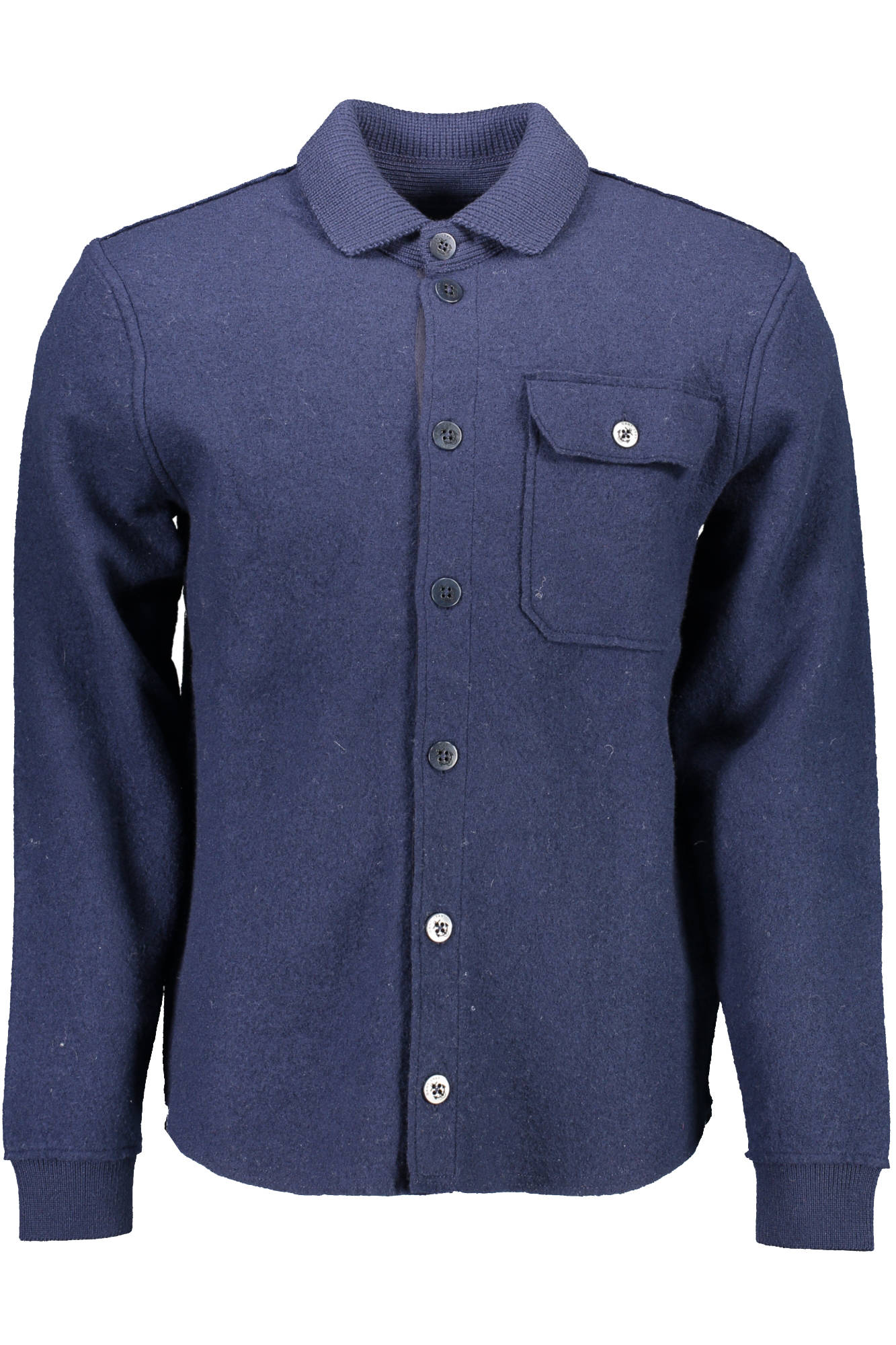 19038040061_BLU_433 – Eleganter Herren Cardigan Blau mit Knöpfen und Tasche – Größe: S – Farbe: Blu