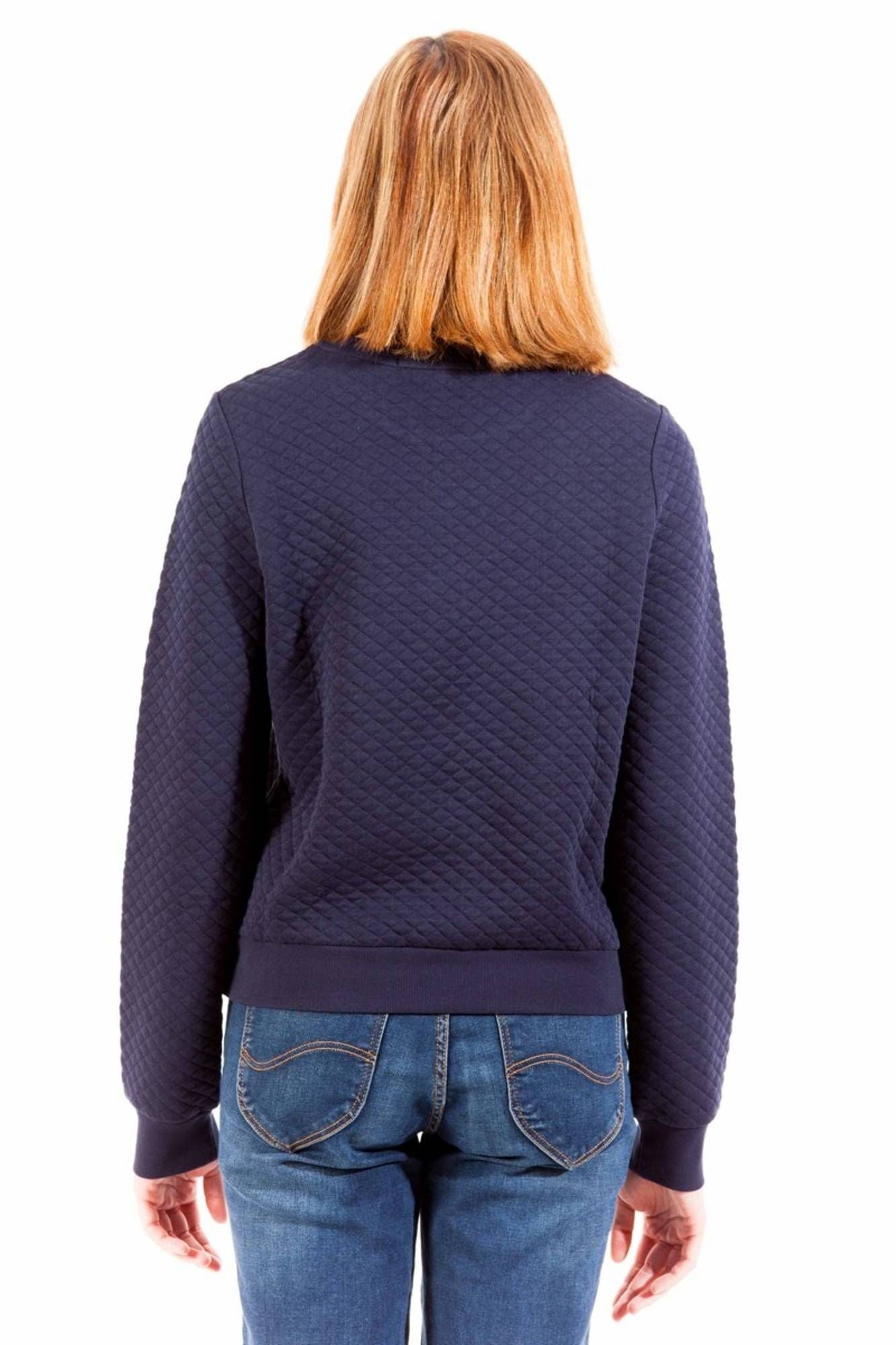 1403408605_BLU_413 – Damenpullover ohne Reißverschluss - Blaues Langarm-Sweatshirt – Größe: 2XS – Farbe: Blu