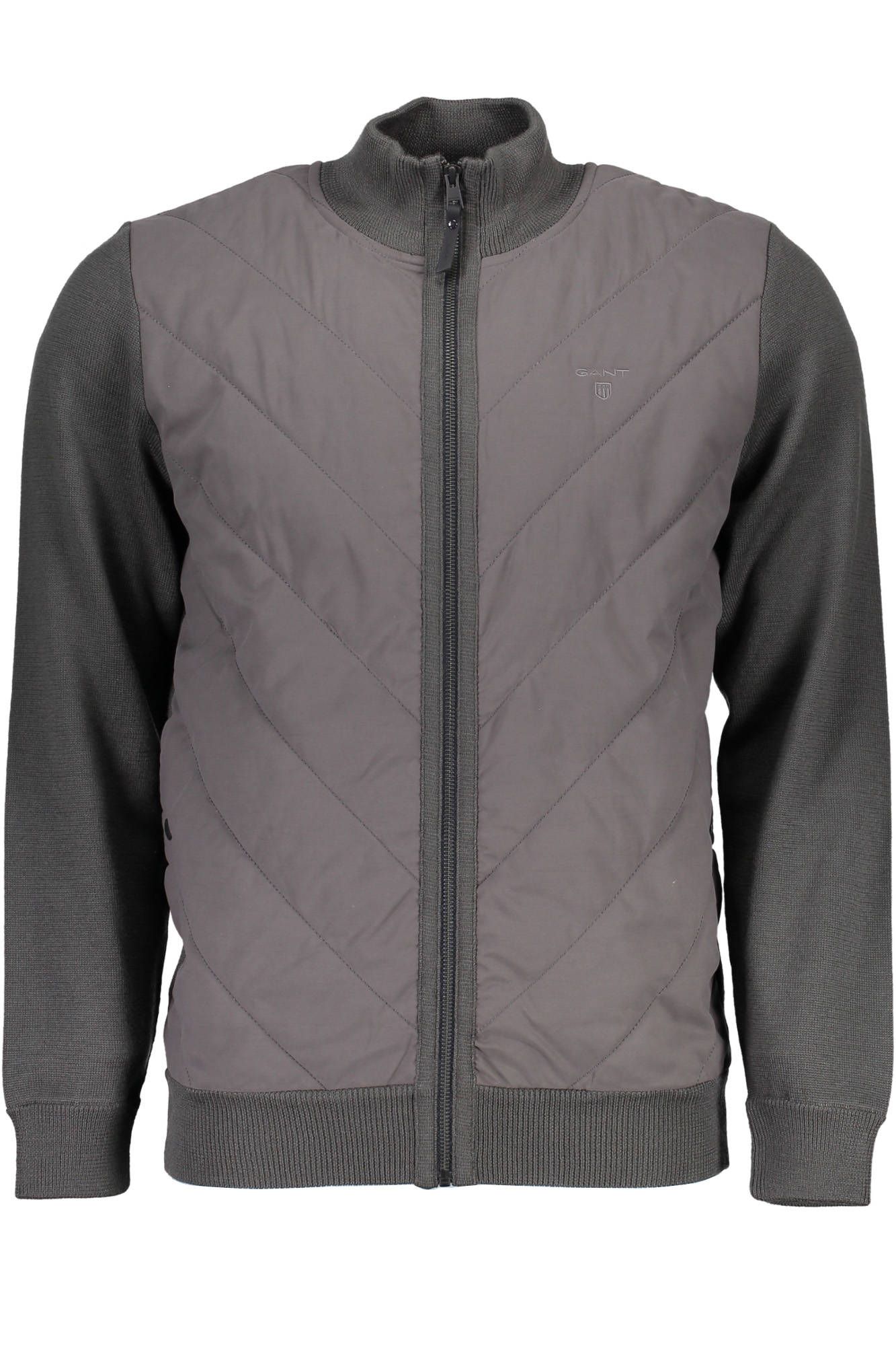 17038040002_GRIGIO_11 – Graue Herren-Sportjacke mit Reißverschluss und Taschen – Größe: Standard