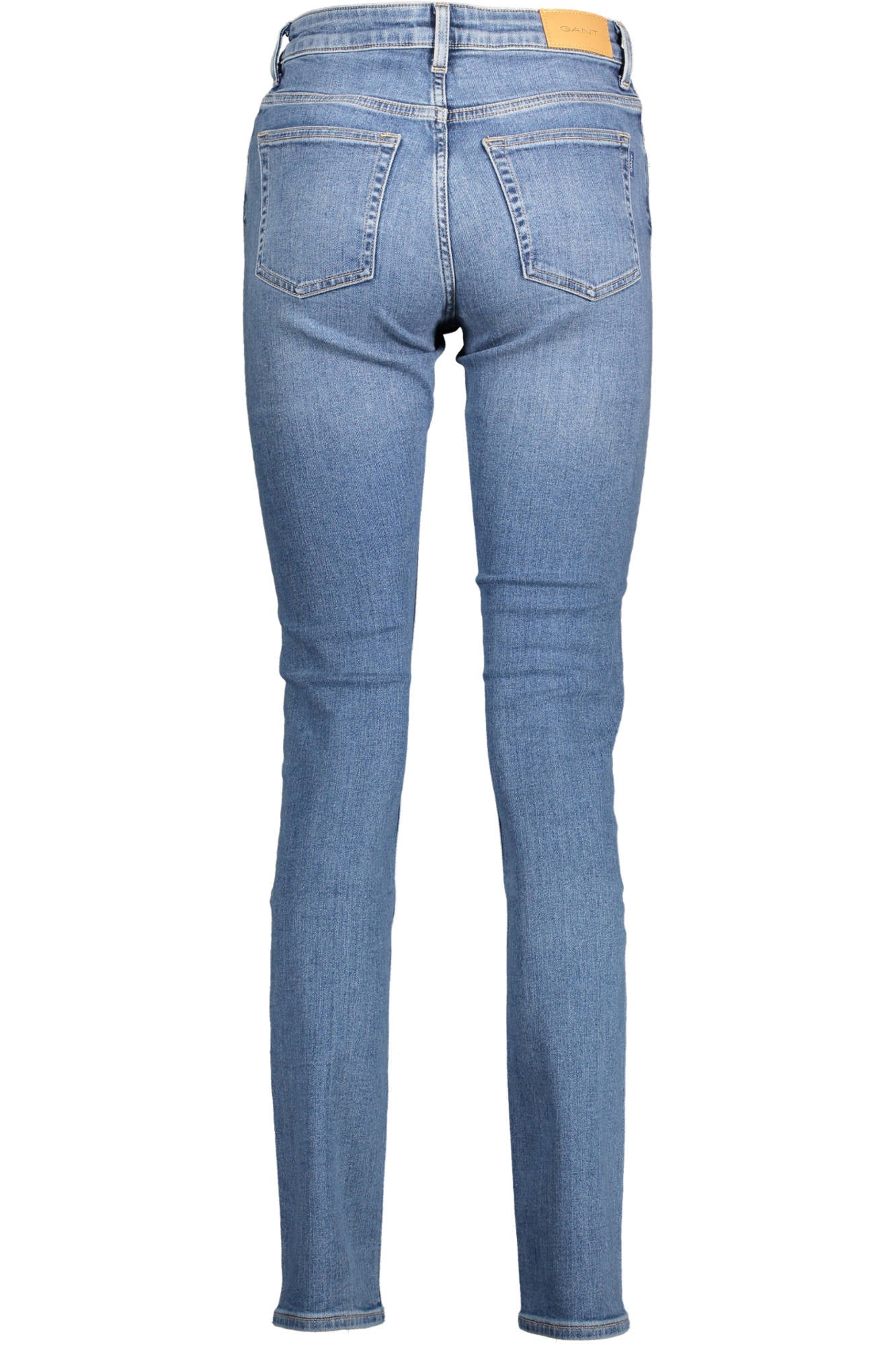 20014100083_BLU_982 – Damen Slim Jeans Blau: Used Effekt, 5 Taschen, Logo Detail – Größe: 25 L34 – Farbe: Blu