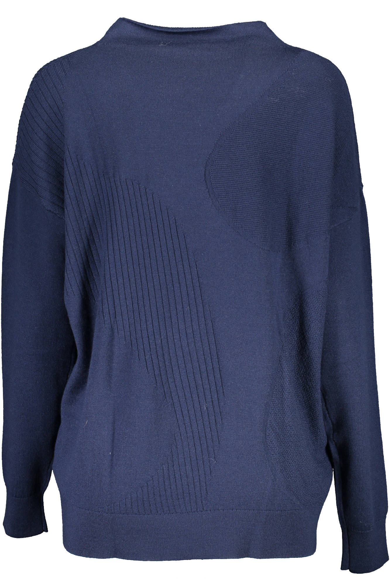 18034800072_BLU_410 – Eleganter Damenpullover Blau mit Rollkragen und Logo-Detail – Größe: XS – Farbe: Blu