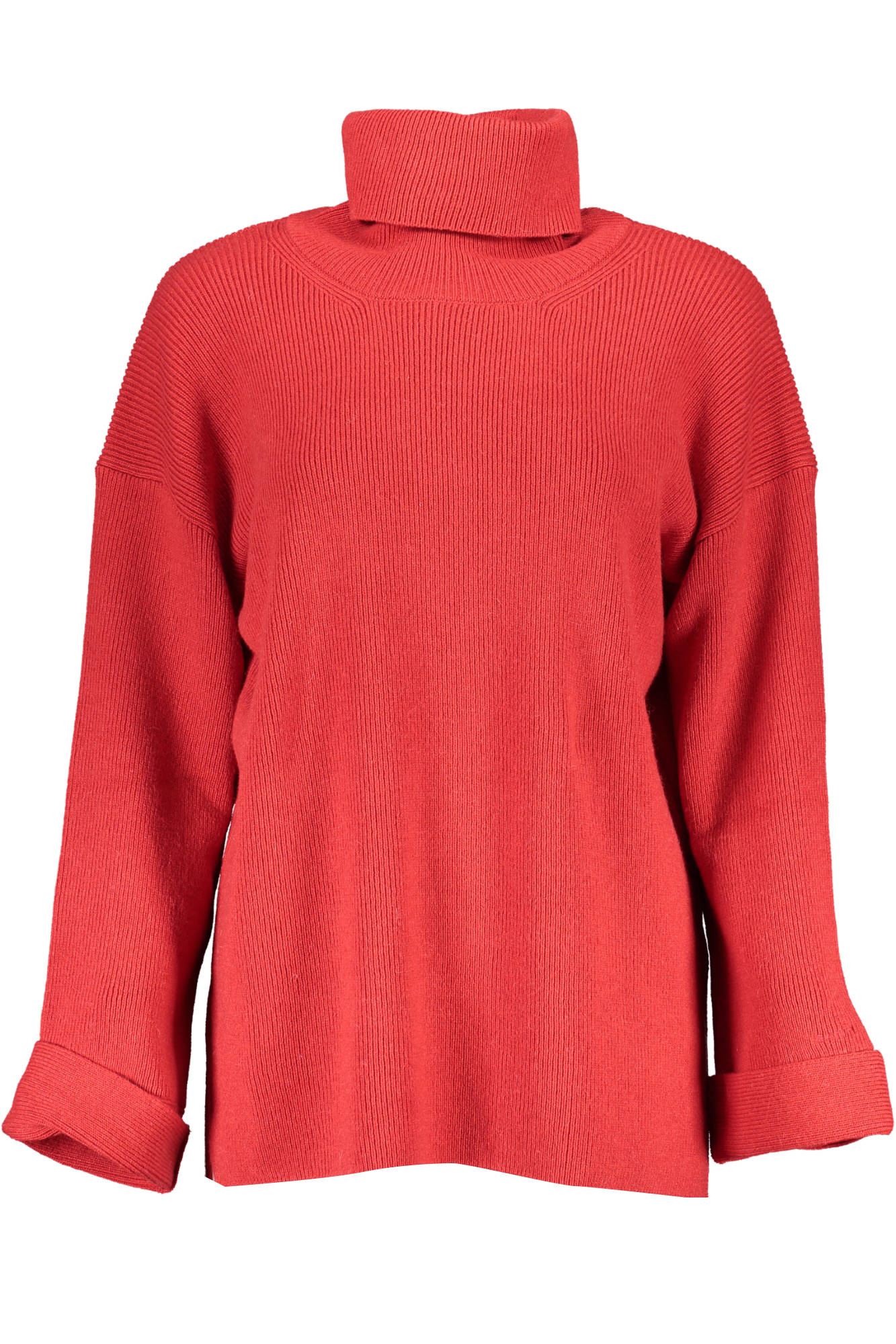 19034803089_ROSSO_610 – Eleganter Damenpullover in Rot – Langarm mit Rollkragen & Logo – Größe: XS – Farbe: Rosso