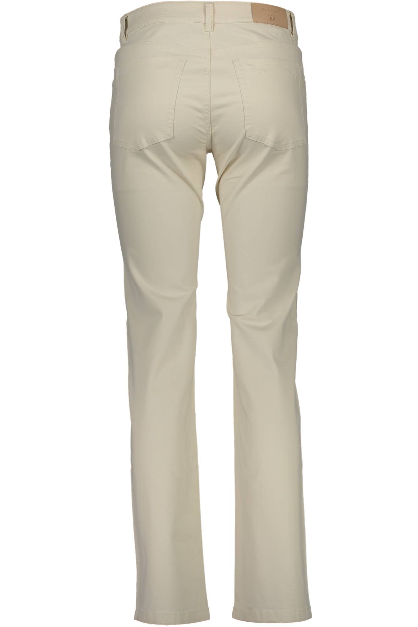 18014100030_BEIGE_34 – Bequeme Damenhose Beige mit 5 Taschen und Logo-Akzent – Größe: 26 – Farbe: Beige