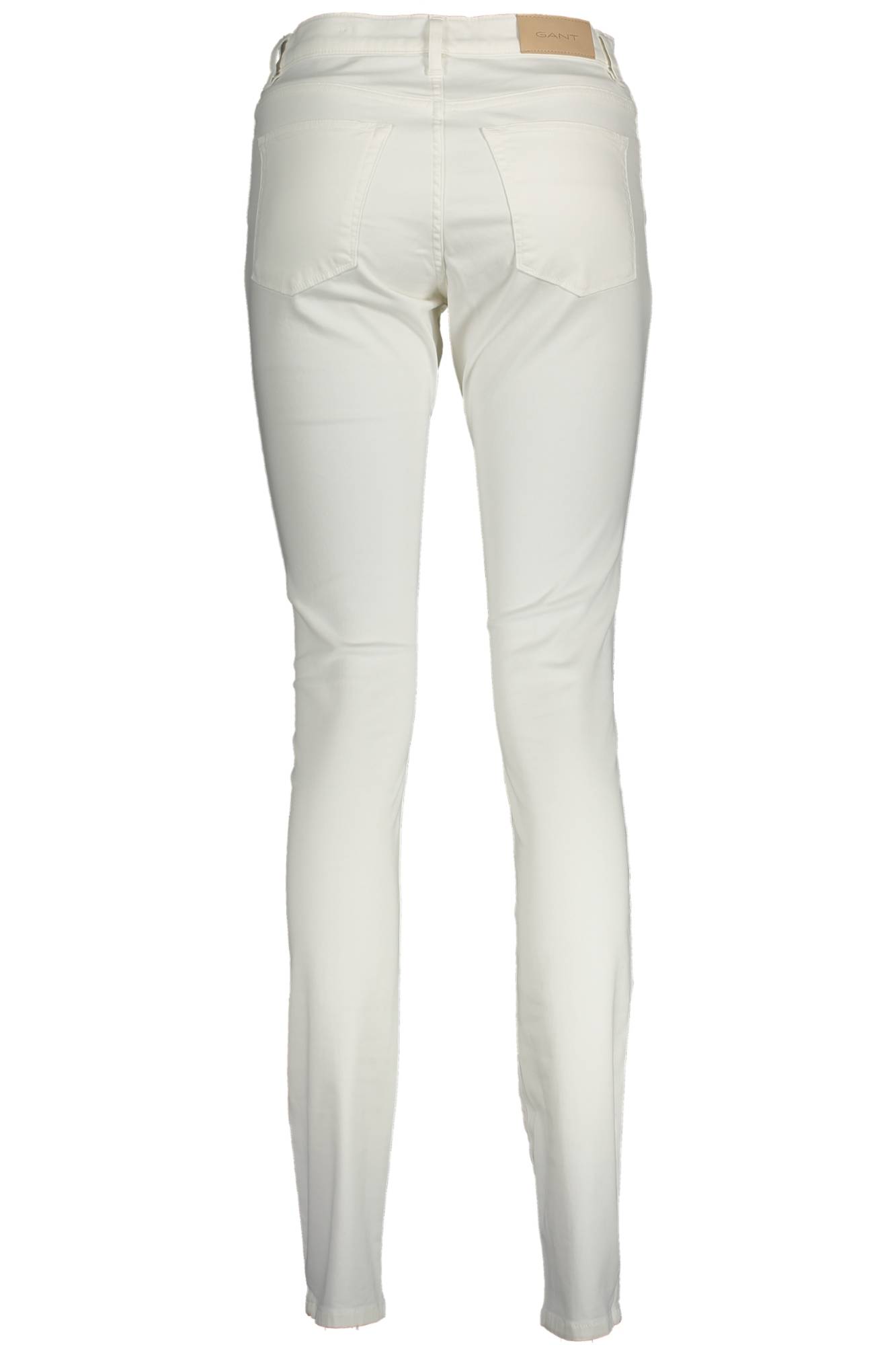 19014100069_BIANCO_113 – Elegante Damenhose in Weiß mit 5 Taschen und Logo-Detail – Größe: 26 L34, 32 L34 – Farbe: Bianco