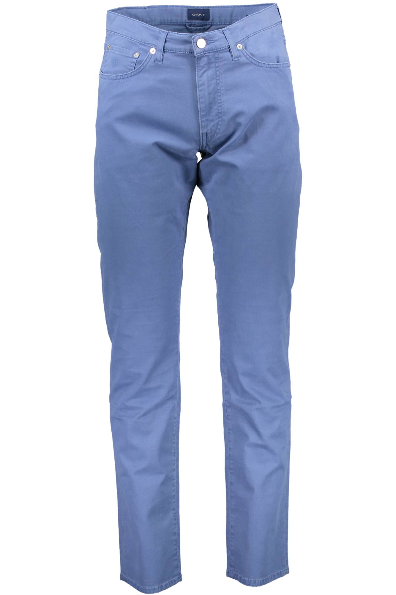 18011007308_AZZURRO_475 – Elegante Herrenhose in Blau mit 5 Taschen und stilvollem Logo-Detail – Größe: 35, 30 – Farbe: Azzurro
