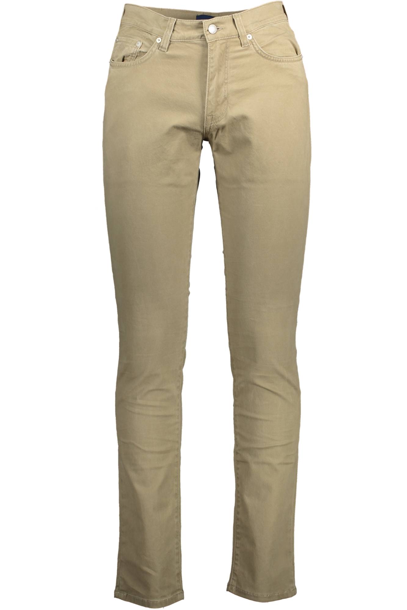 21011000288_BEIGE_248 – Elegante Slim-Hose Beige für Herren - 100% Bio-Baumwolle, 5 Taschen – Größe: 35 L34, 40 L34 – Farbe: Beige