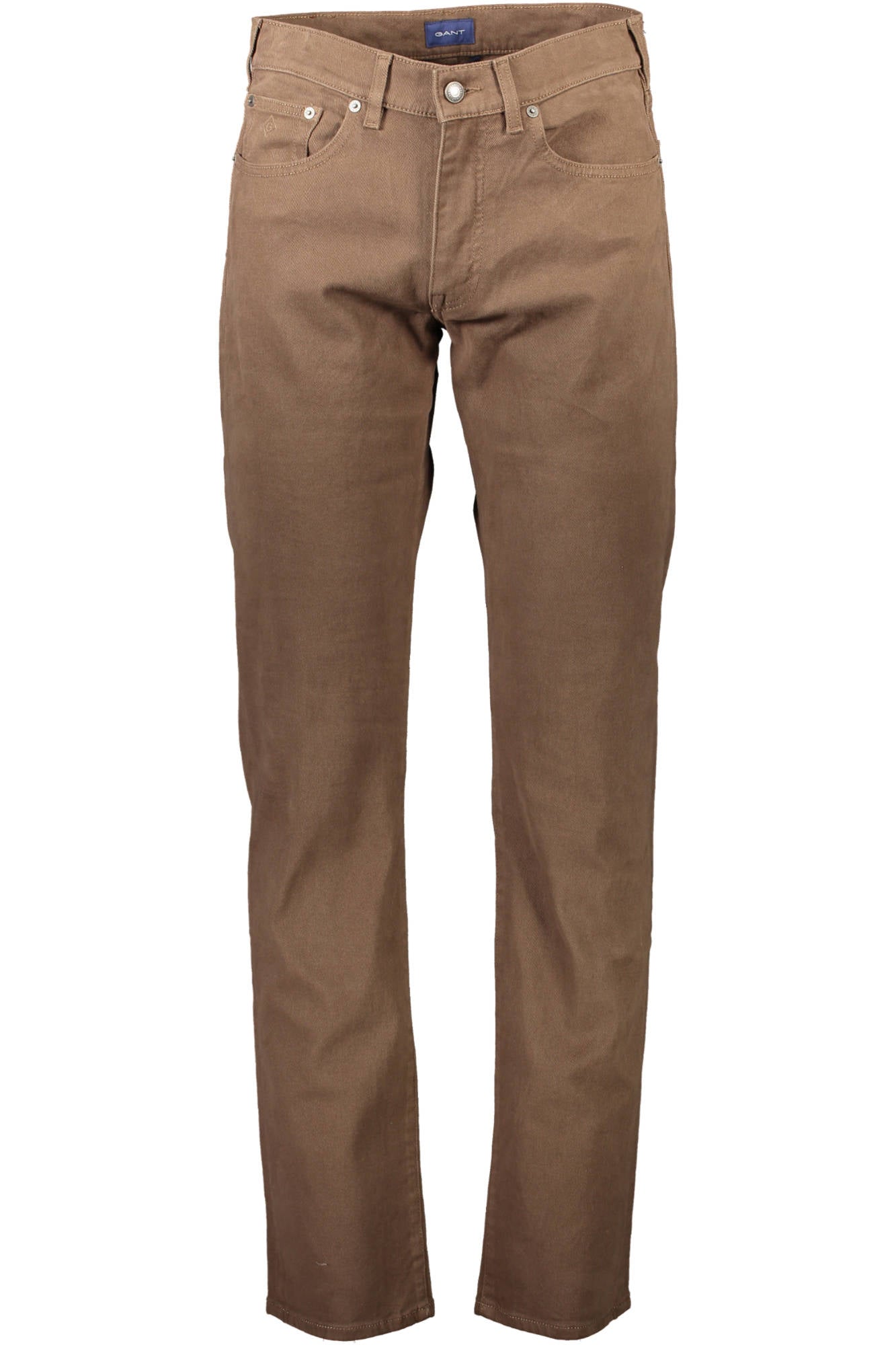 190300060_MARRONE_205-DARK-BROWN – Braune Herrenhose mit 5 Taschen, Reißverschluss & Knopf, Logo-Detail – Größe: 29 L34, 31 L34, 32 L34 – Farbe: Marrone