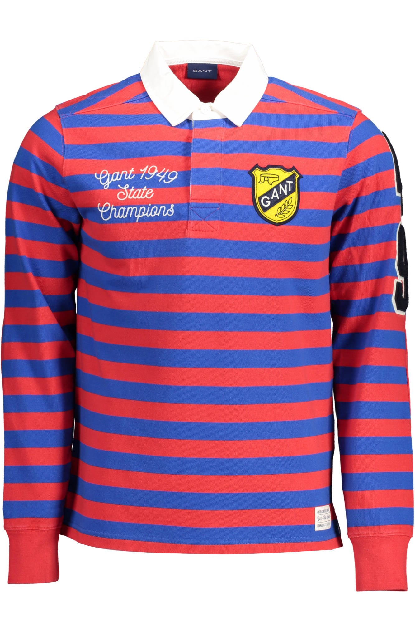 20012025030_ROSSO_620 – Elegantes rotes Langarm-Poloshirt für Herren mit Kontrastdetails – Größe: S, M – Farbe: Rosso