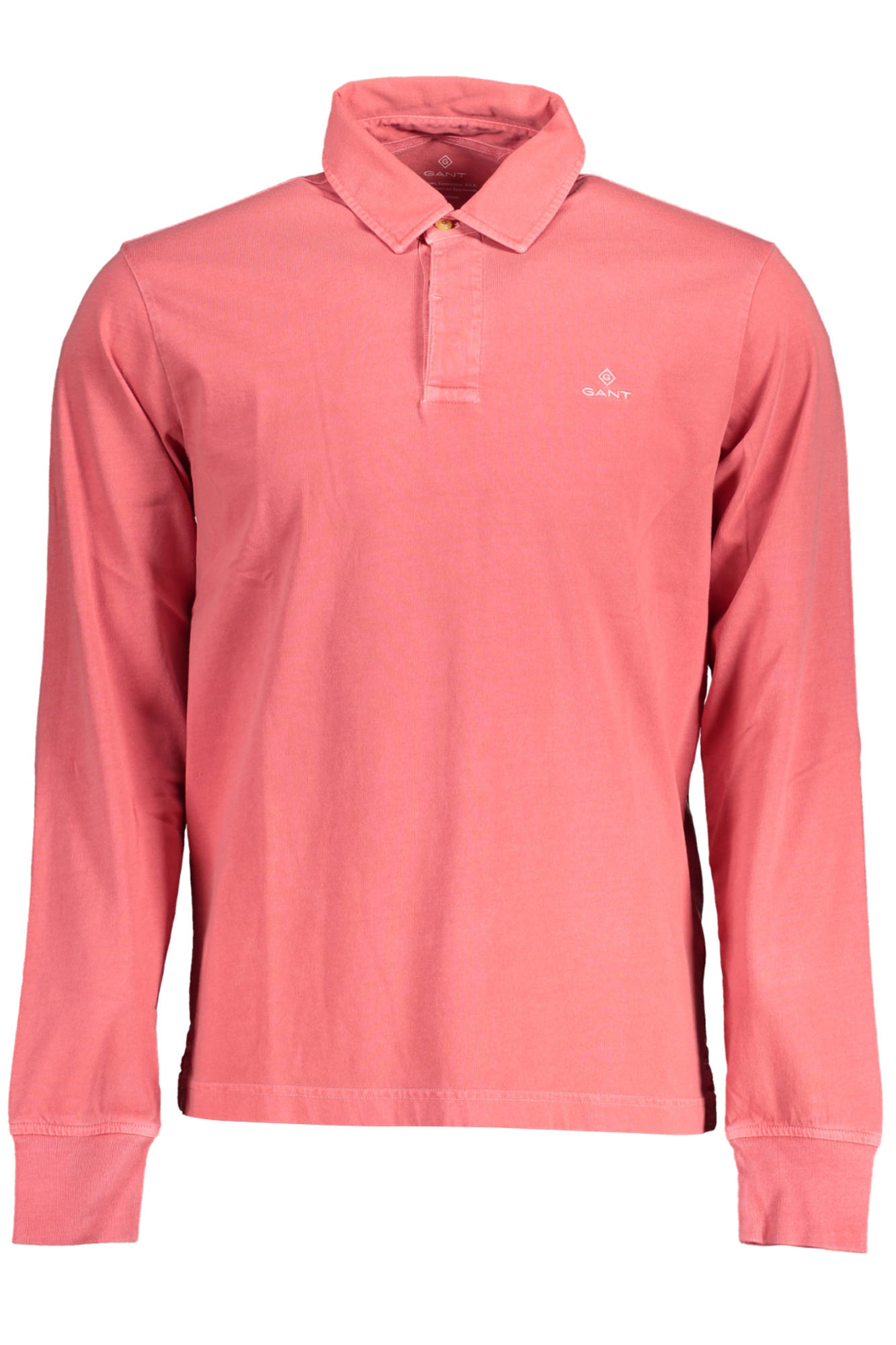 20012055002_ROSSO_640 – Elegantes rotes Langarm-Poloshirt für Herren – mit Knöpfen & Logo – Größe: S – Farbe: Rosso