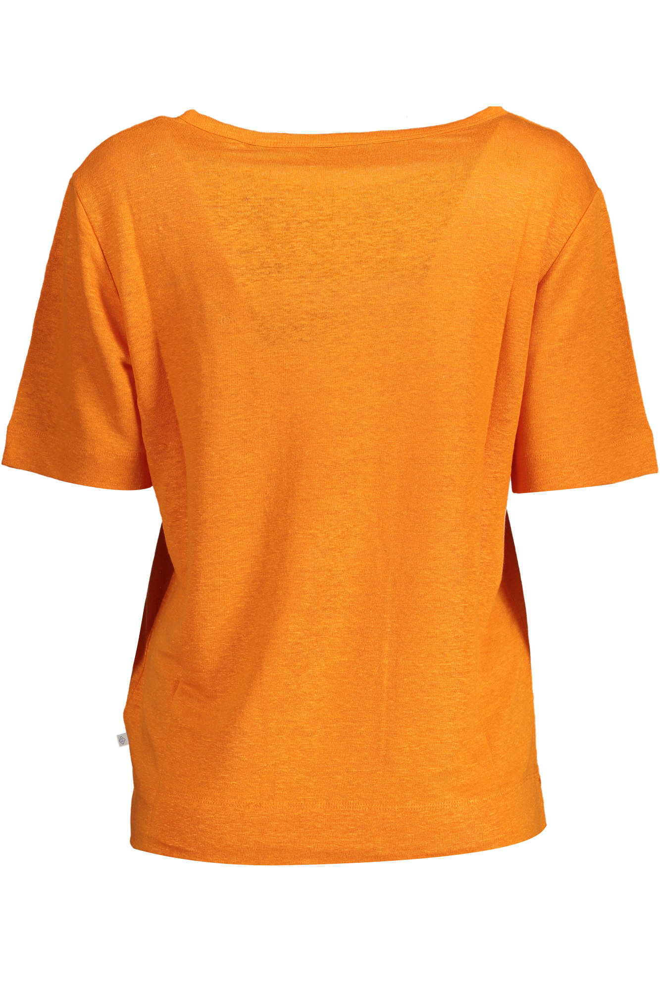 21014204423_ARANCIO_806 – Stilvolles Damen T-Shirt in Orange mit weitem Ausschnitt & Logo – Größe: S, M, L – Farbe: Arancione