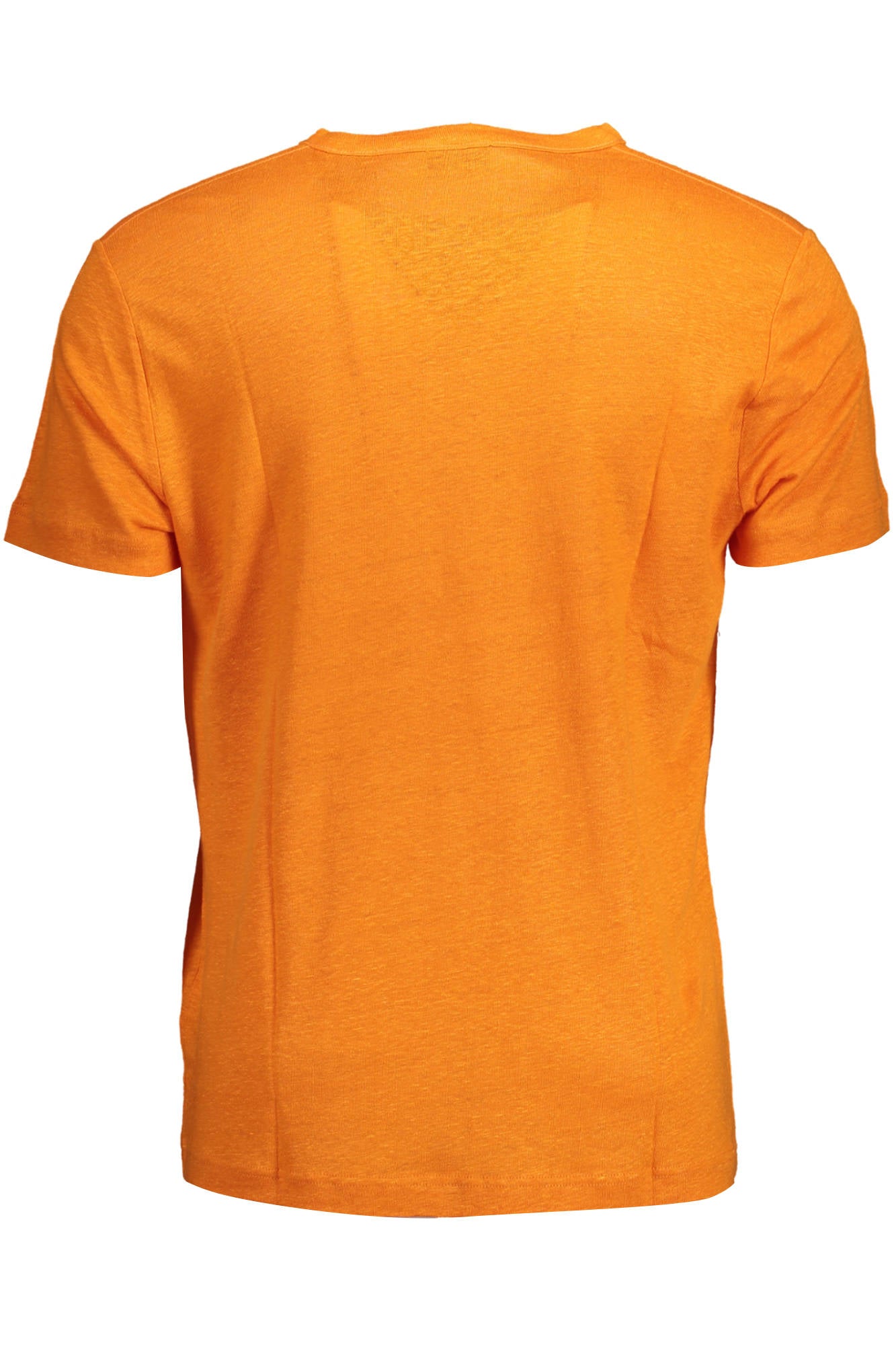 21012023029_ARANCIO_806 – Herren T-Shirt Orange: Kurzarm, Rundhals, Bio-Baumwolle, Stickerei – Größe: S, L, XL, 2XL, M – Farbe: Arancione