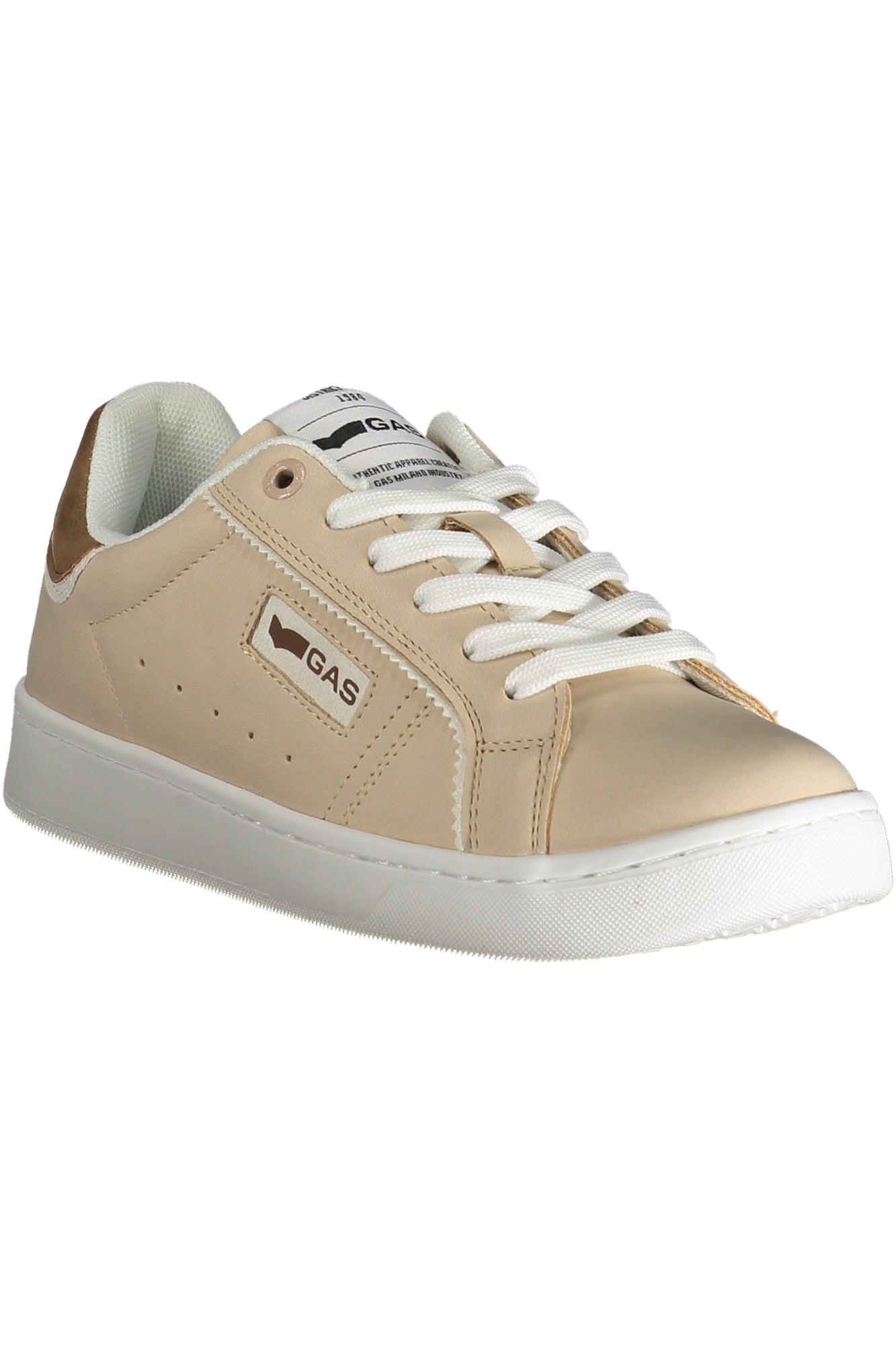 GAW514106_BE0002 – Damen Sportschuh Beige mit Braunen Details und Schnürsenkeln – Größe: 36, 37, 38, 39, 40, 41 – Farbe: Beige