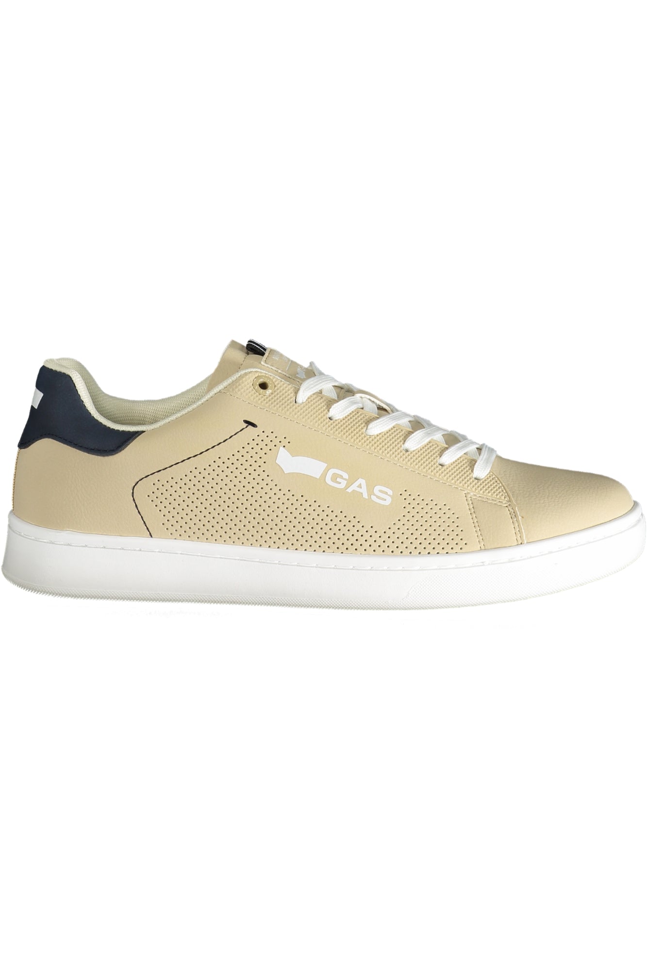GAM514117_BE0253 – Beiger Herrensportschuh mit blauen Kontrasten und Print-Details – Größe: 40, 41, 42, 43, 44, 45 – Farbe: Beige