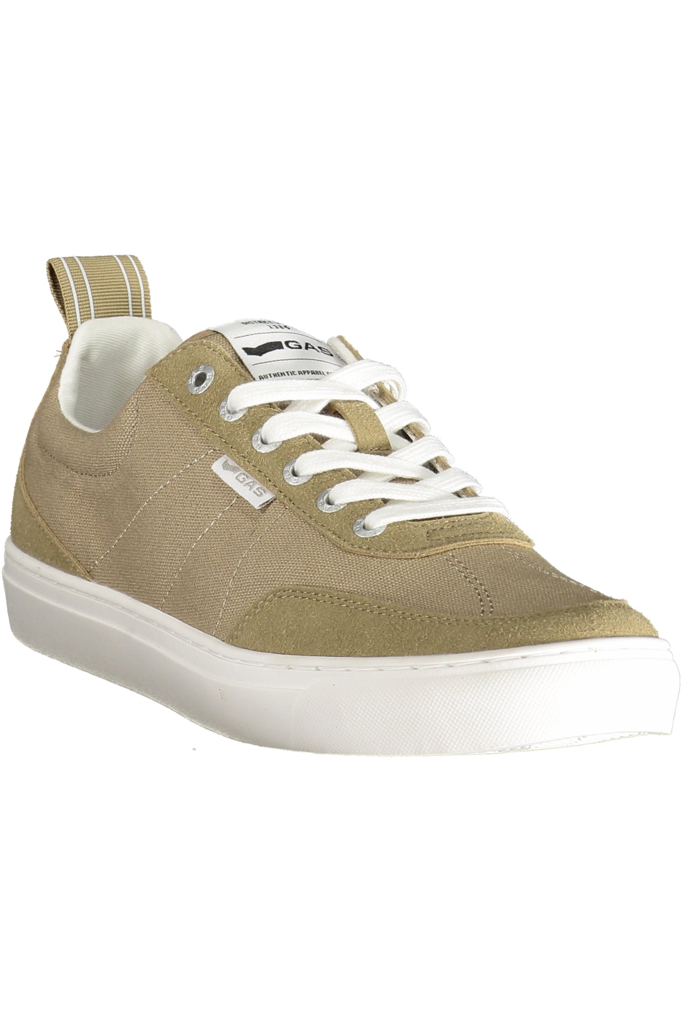 GAM514005_BE0057 – Beiger Herren Sportschuh mit Schnürsenkeln – Kontrast-Details Sneaker – Größe: 40, 41, 42, 43, 44, 45, 46 – Farbe: Beige