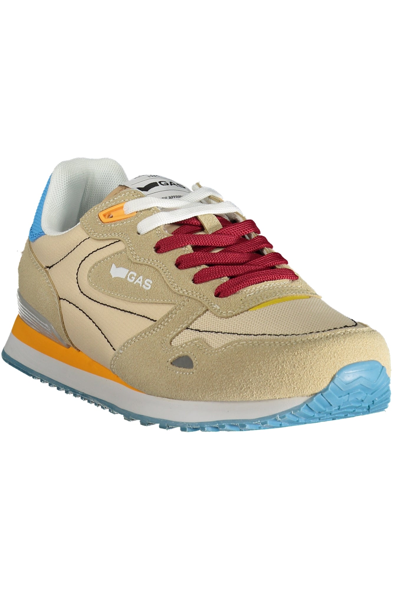 GAM513816_BE2461 – Beige Herrensportschuhe mit blau-bordeaux Details und Druckdesign – Größe: 40, 41, 42, 43, 44, 45 – Farbe: Beige