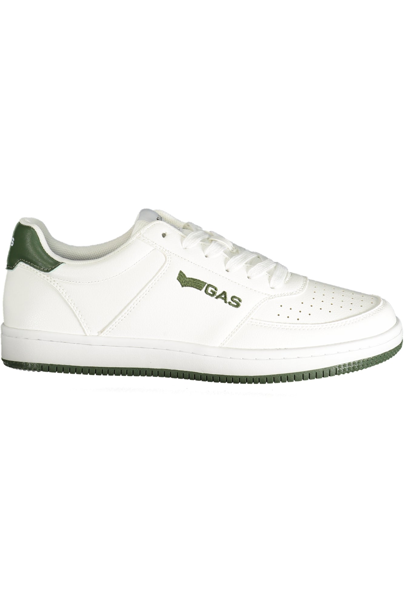 GAM514600_BI2873 – Moderner Herrensportschuh in Weiß mit grünen Akzenten und Stickerei – Größe: 41, 42, 43, 44, 45, 46, 40 – Farbe: Bianco