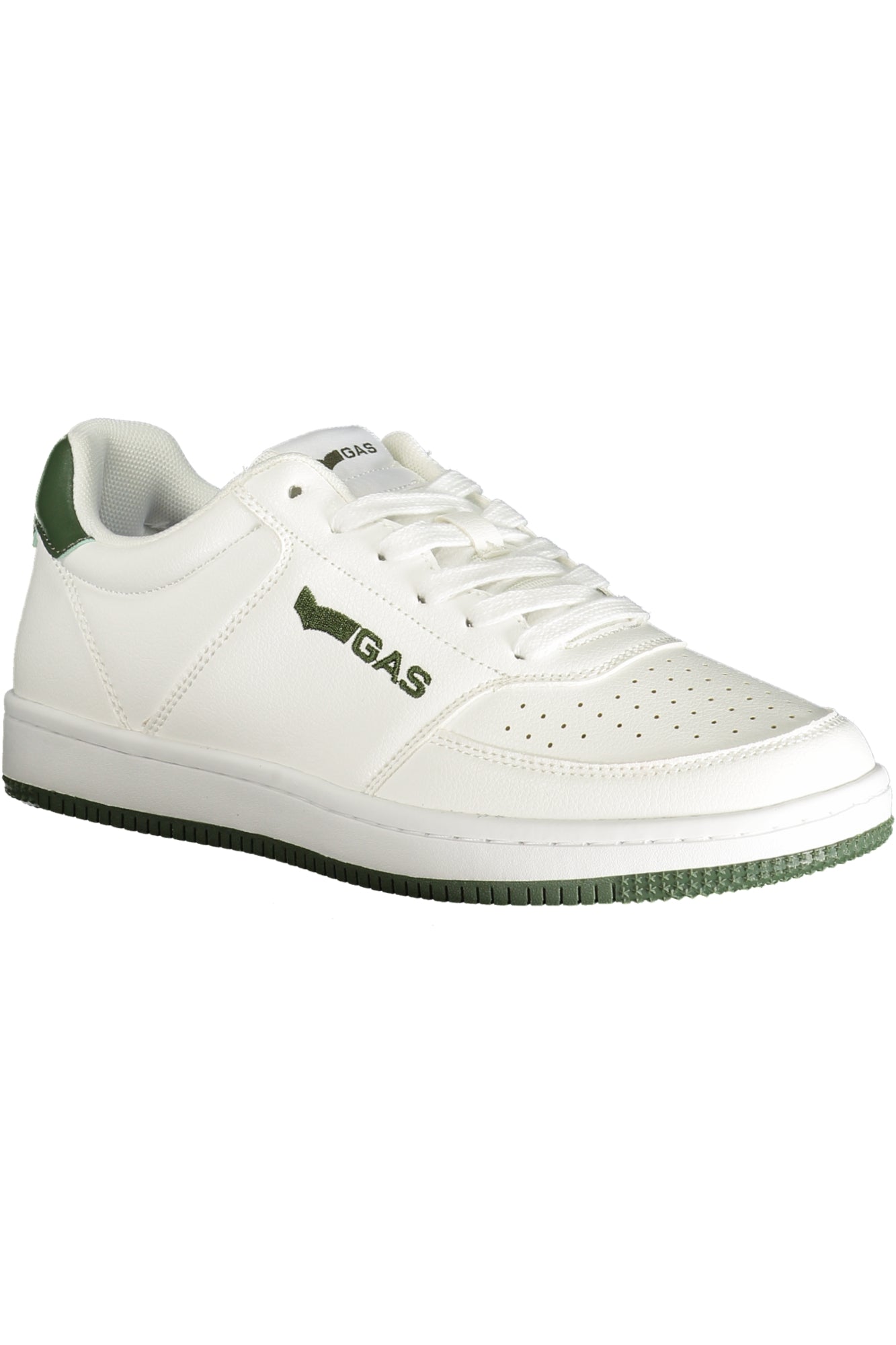 GAM514600_BI2873 – Moderner Herrensportschuh in Weiß mit grünen Akzenten und Stickerei – Größe: 41, 42, 43, 44, 45, 46, 40 – Farbe: Bianco