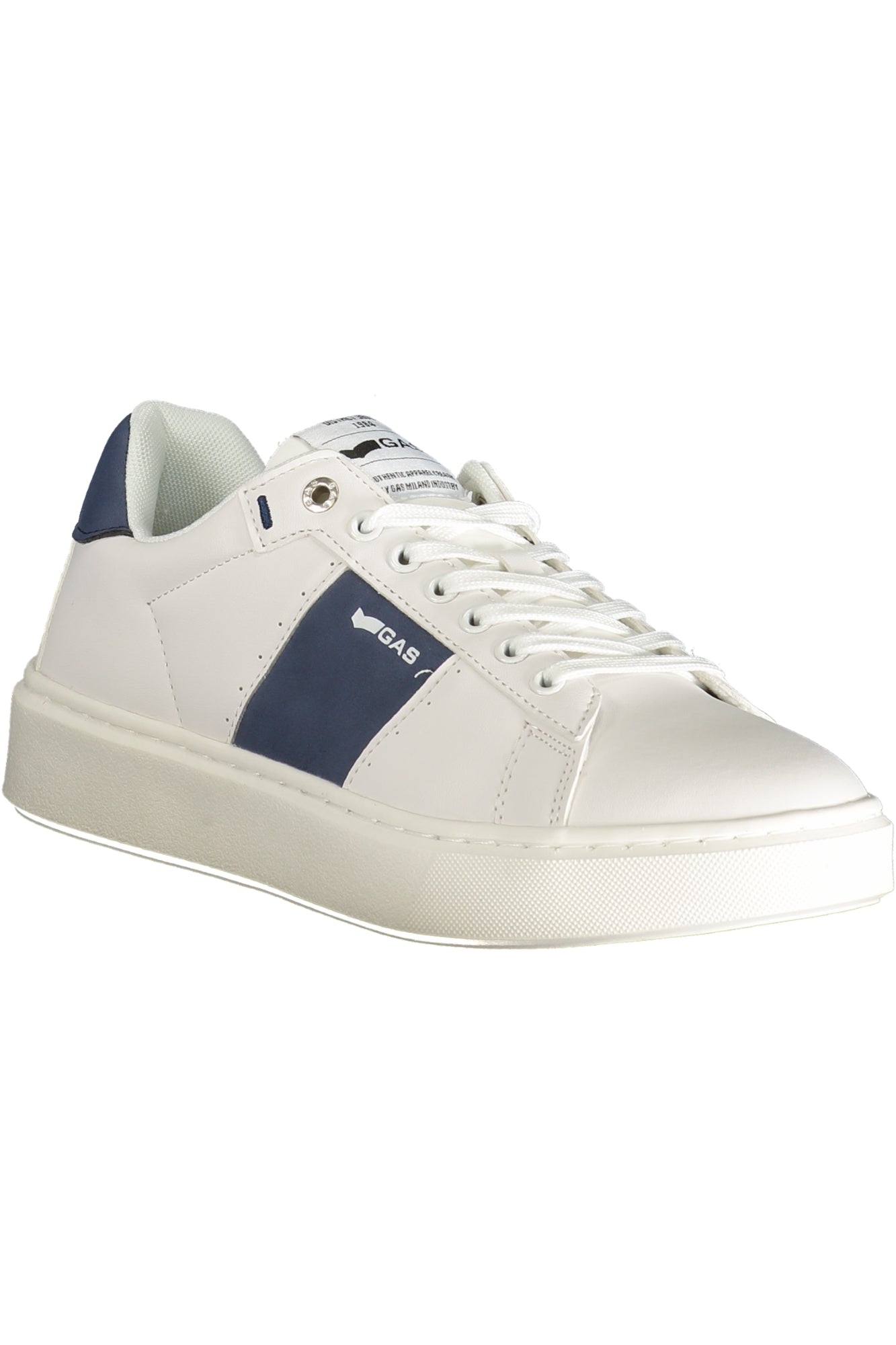 GAM514520_BI3690 – Herren Weißer Sportschuh mit Blauen Kontrastdetails und Schnürsenkeln – Größe: 40, 42, 43, 44, 45, 41 – Farbe: Bianco