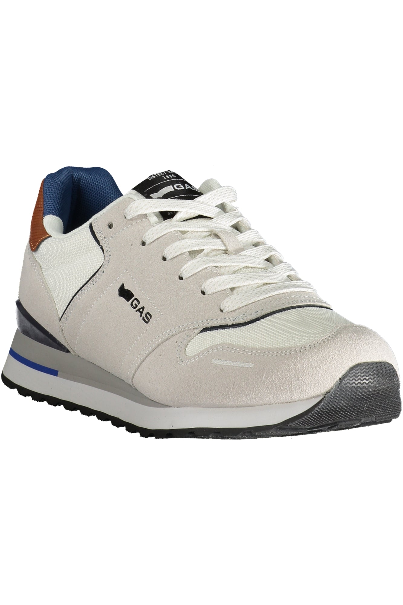 GAM513600_BI0064 – Weißer Herrensportschuh mit braunen Details und Schnürsenkeln – Größe: 40, 43, 44, 42, 45, 41, 46 – Farbe: Bianco