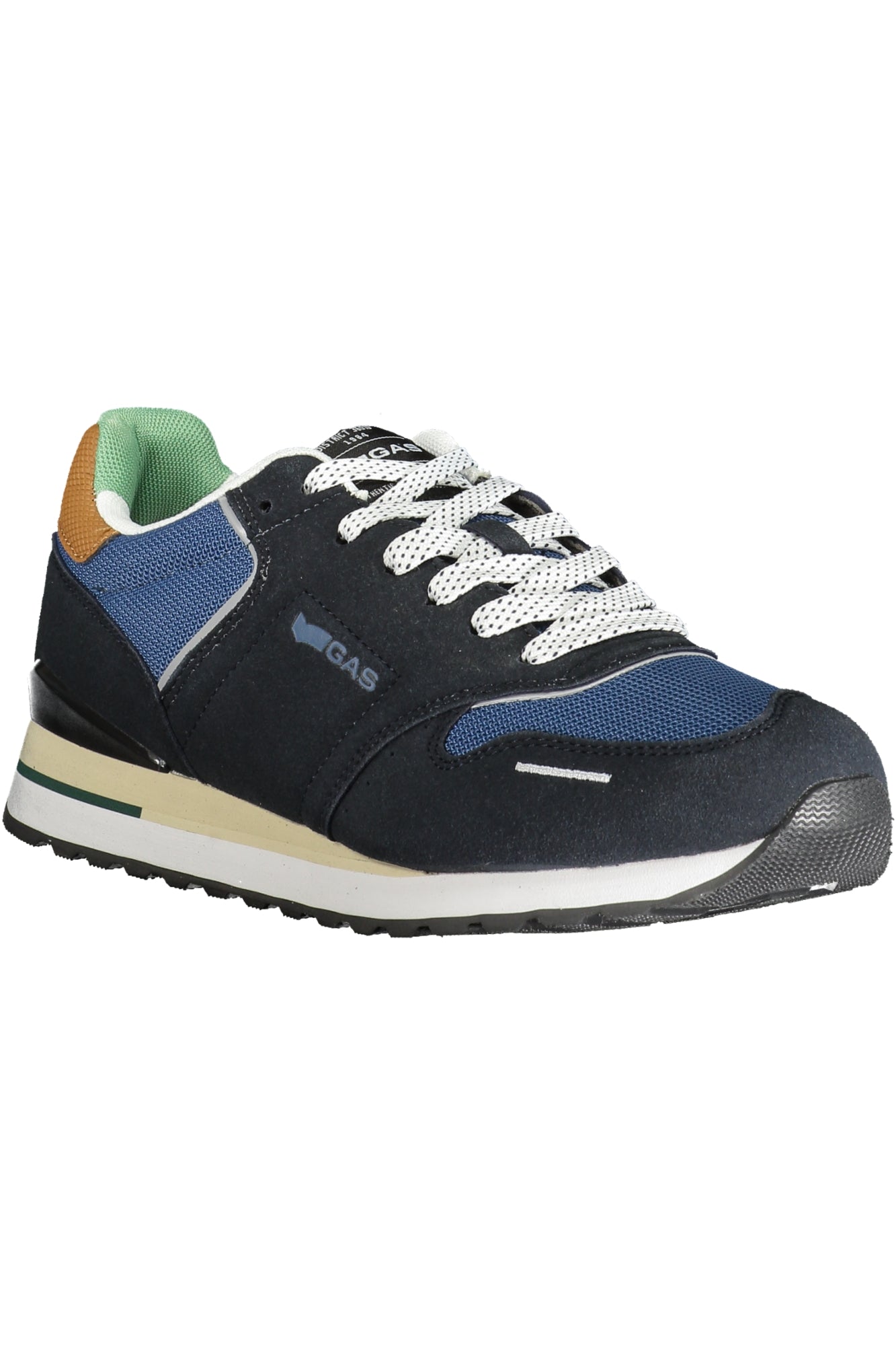 GAM513600_BL0208 – Herren Sportschuh Blau mit Braunen Details und Schnürsenkeln – Größe: 40, 41, 42, 43, 44, 45 – Farbe: Blu