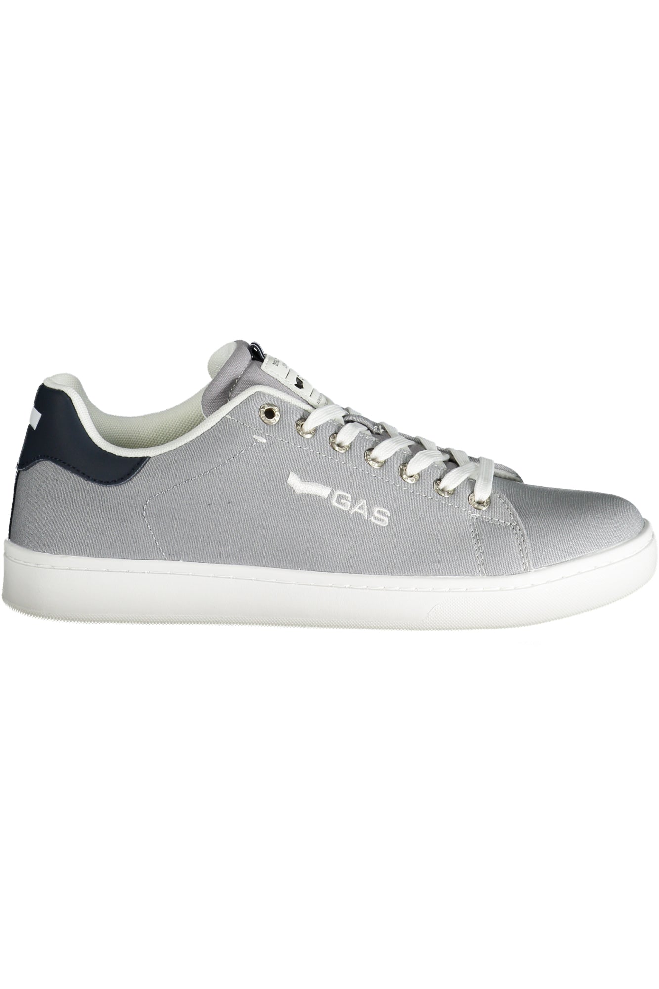 GAM514116_GR3577 – Sportlicher grauer Herrenschuh mit blauen Details und Stickerei – Größe: 41, 42, 43, 44, 40, 45 – Farbe: Grigio