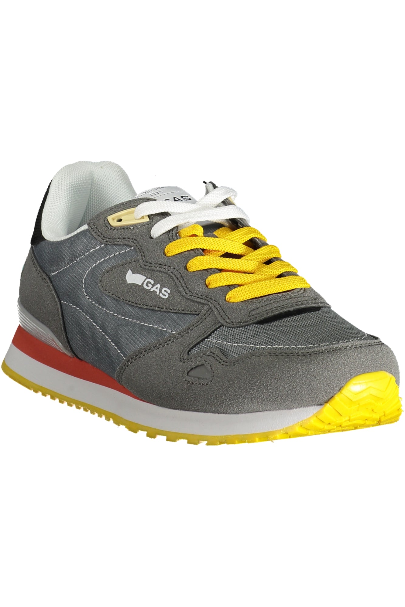 GAM513816_GR0213 – Stylischer grauer Herrensneaker mit Kontrastdetails und 2 Schnürsenkeln – Größe: 40, 41, 42, 43, 44, 45, 46 – Farbe: Grigio