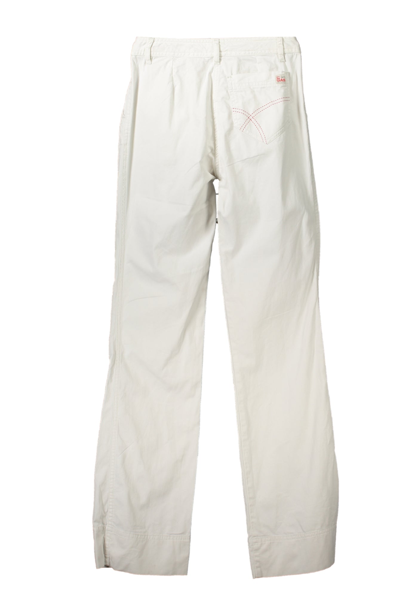 MUSTER_E071C7C_BIANCO0001 – Weißer Damenhose mit 3 Taschen, Knopf, Reißverschluss und Logo – Größe: 27 – Farbe: Bianco