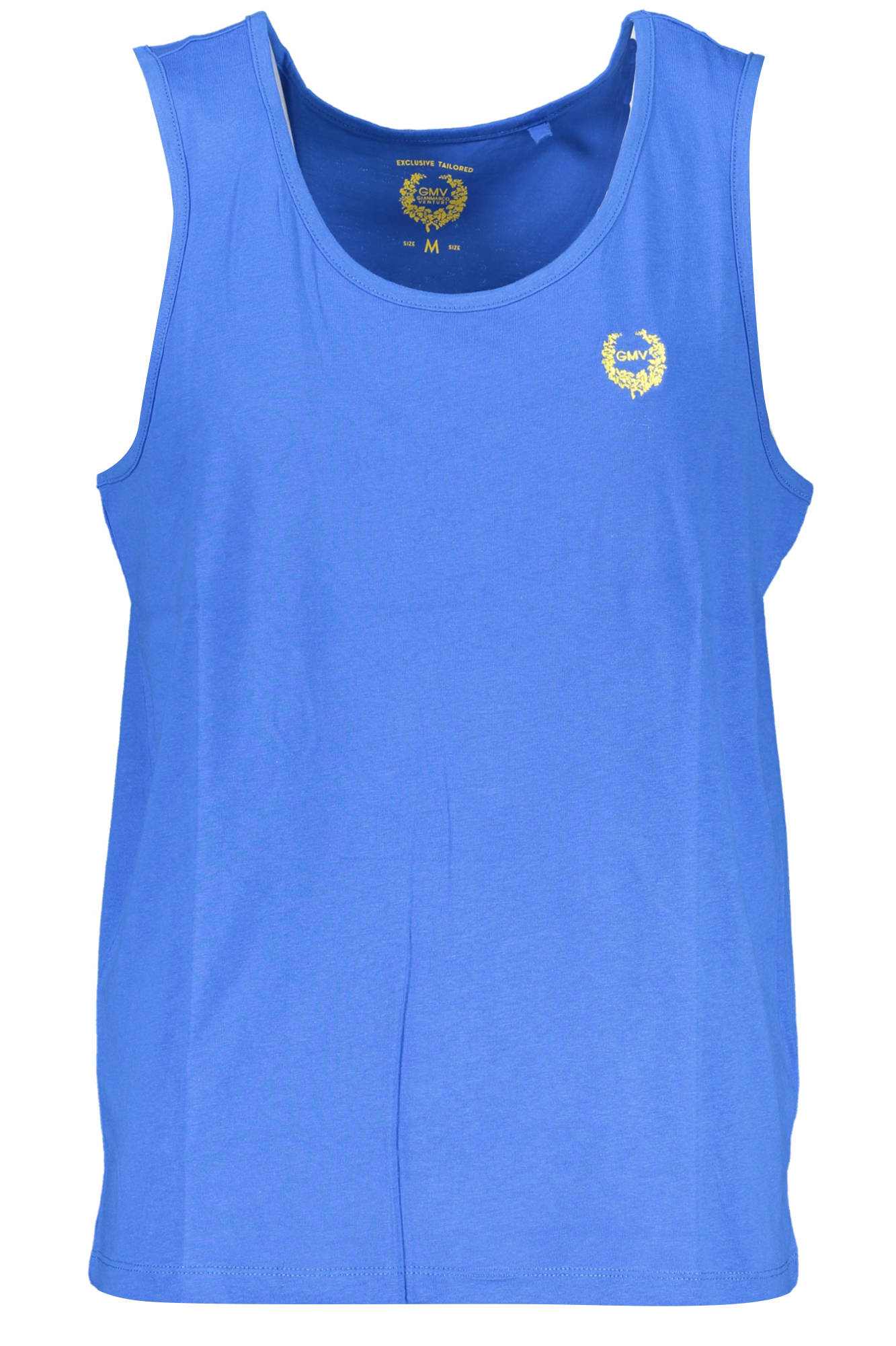 AU00910-CARMINE_BLU_ROYAL-BLUE – Elegantes Herren-Tanktop in Blau mit Rundhals und Stickerei-Detail – Größe: M, L, XL, 2XL – Farbe: Blu