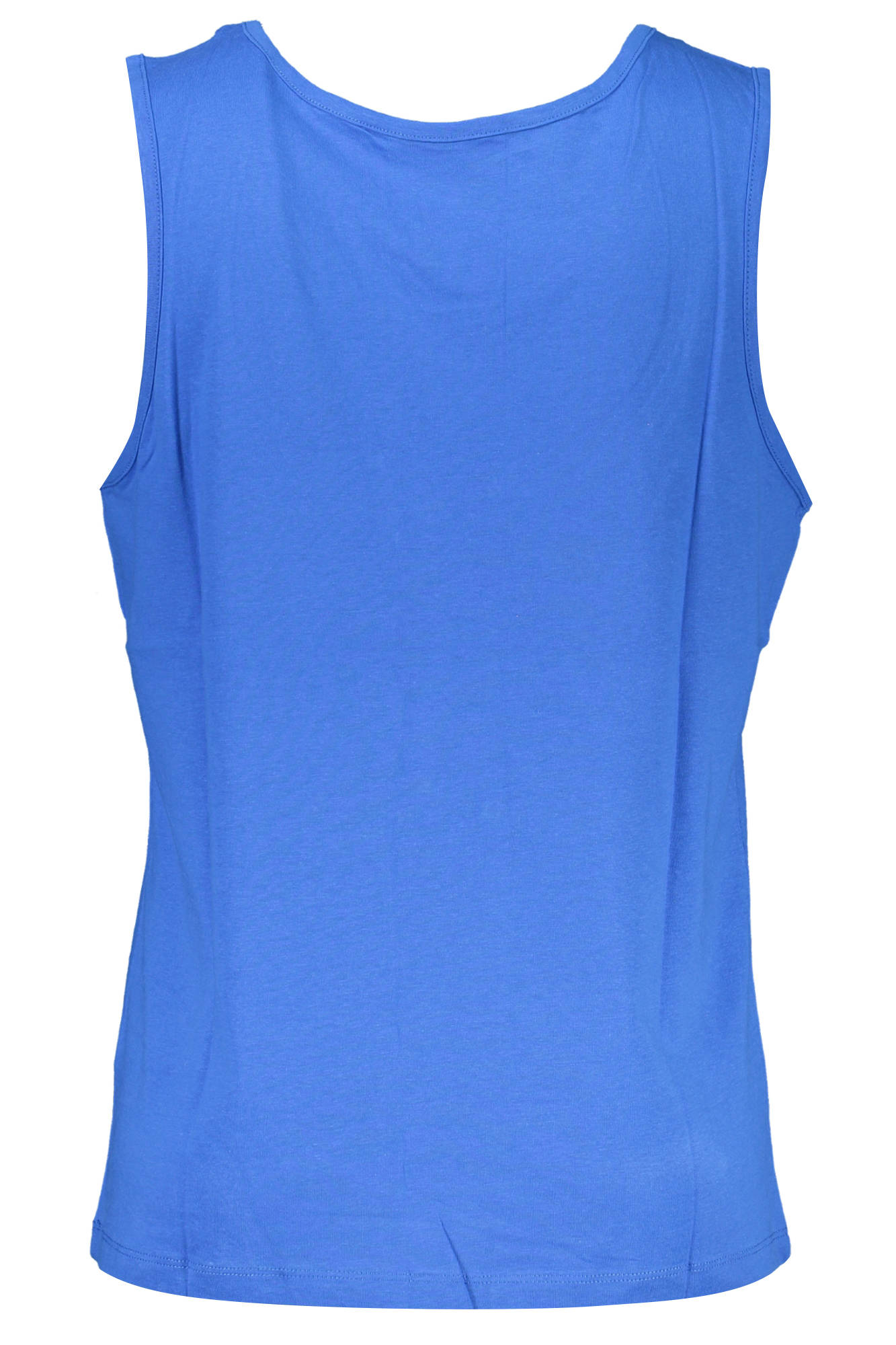 AU00792-ROMOLO_BLU_ROYAL-BLUE – Stylisches Herren-Tanktop Blau mit Rundhals und Logo-Print – Größe: M, L, XL, 2XL – Farbe: Blu