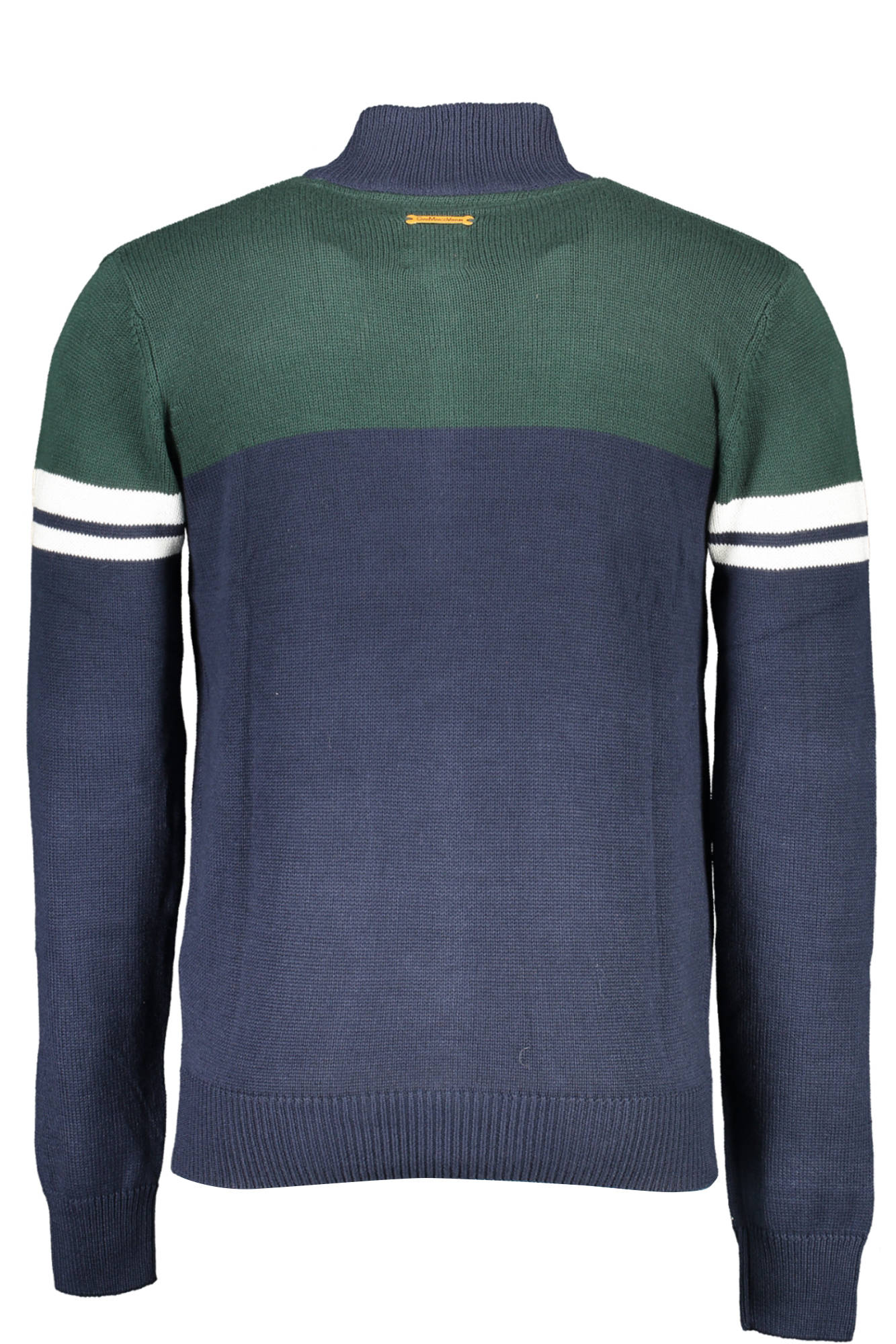 AU00424-FEDORO_BLU_DK-FORESTNIGHTBLUE – Eleganter blauer Herren-Cardigan mit Reißverschluss und Stickerei – Größe: M, L, XL, 2XL – Farbe: Blu