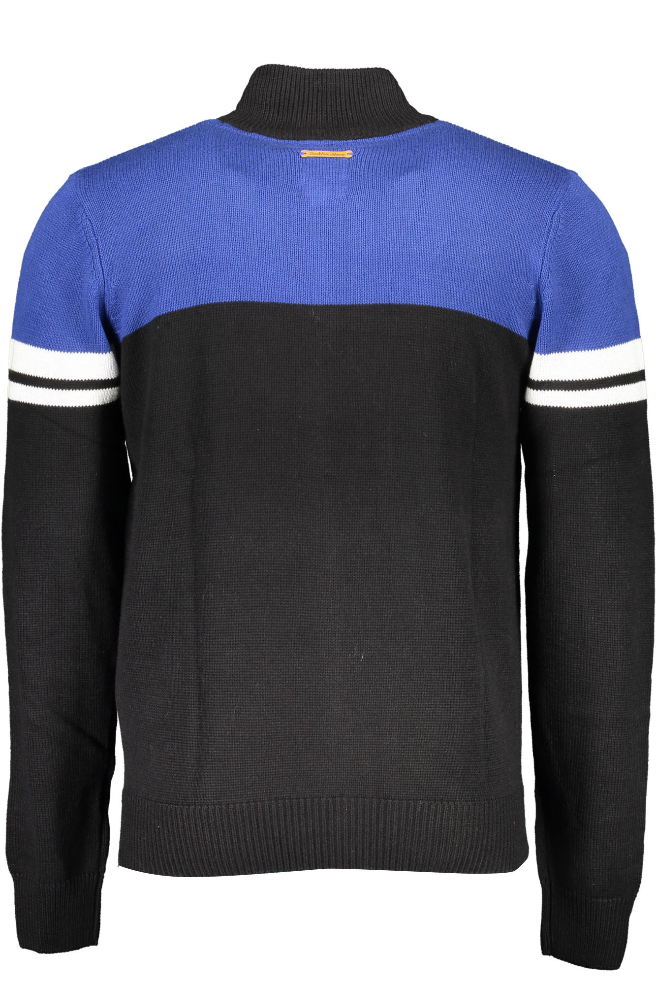 AU00424-FEDORO_NERO_ROYAL-BLUEBLACK – Eleganter Herren-Cardigan in Schwarz mit Reißverschluss und Details – Größe: M, L, XL, 2XL – Farbe: Nero