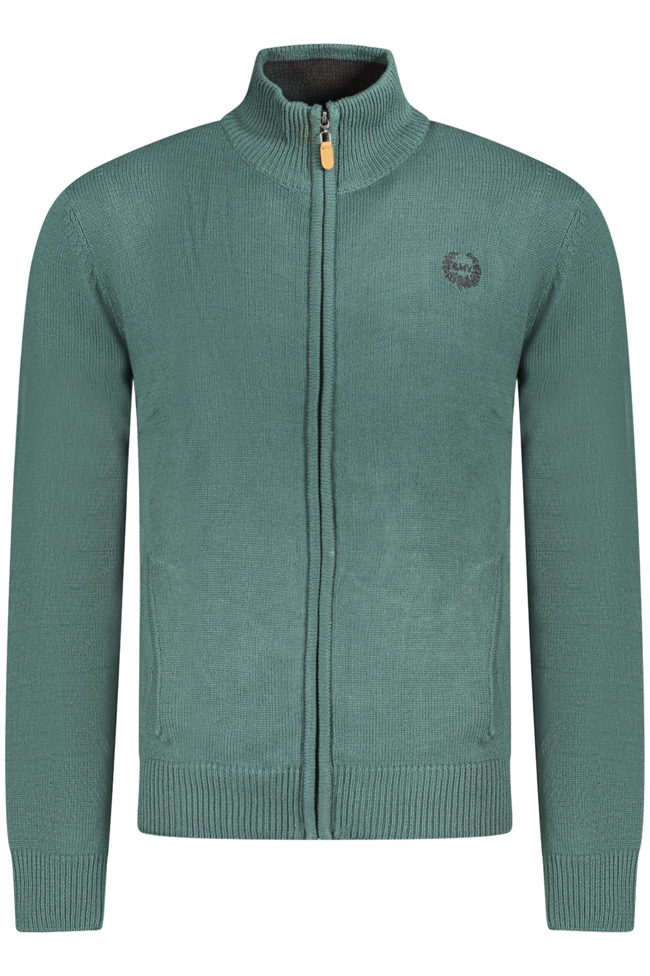 AU01143FILIPPO_VEDKFORE – Eleganter Herren-Cardigan: Grüne Strickjacke mit Kontrastdetails – Größe: M – Farbe: Verde