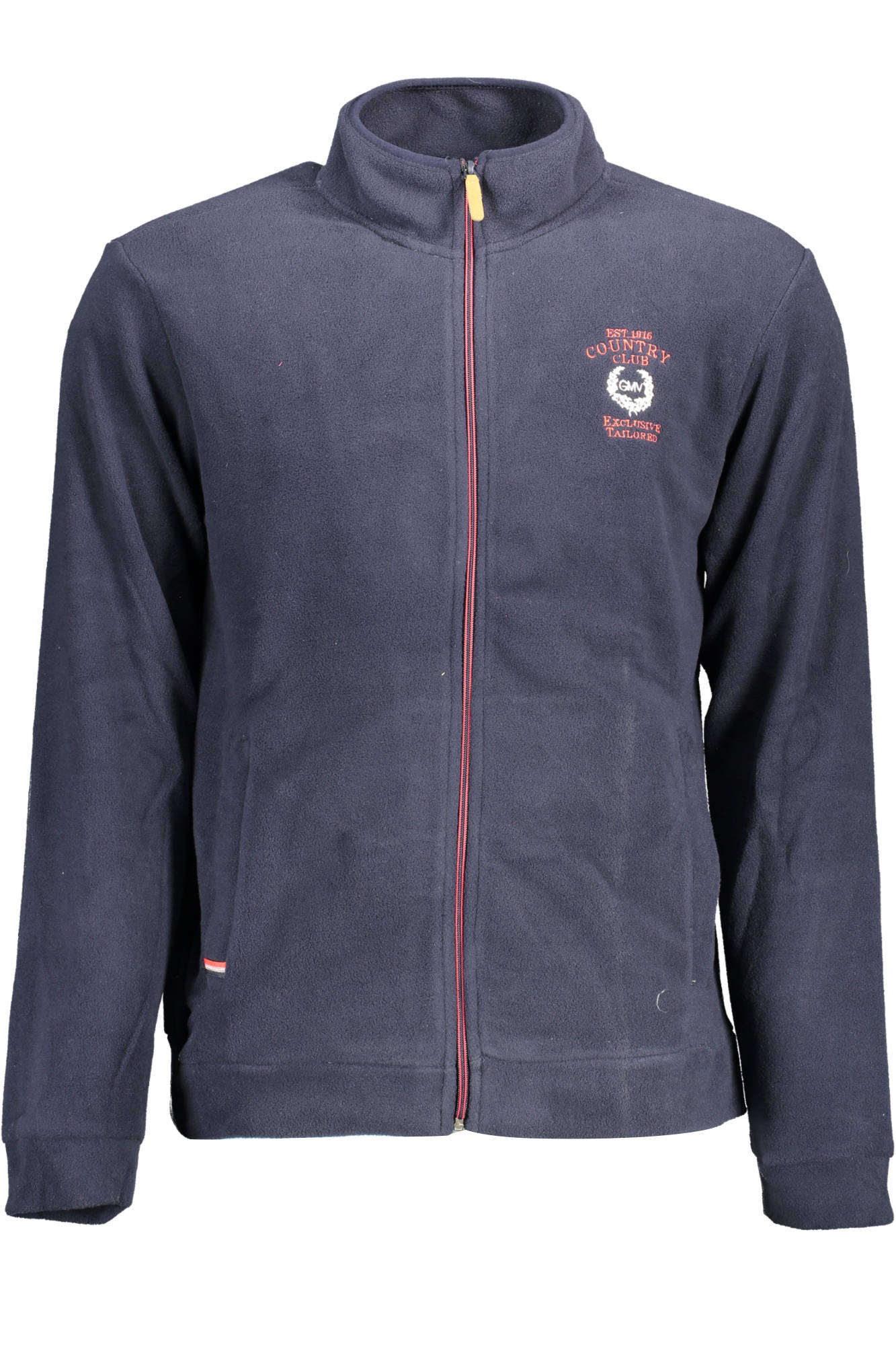 AUF4134-FATO_BLU_NIGHT-BLUE – Elegantes Herren Sweatshirt Blau mit Reißverschluss und Stickerei – Größe: M, L, XL – Farbe: Blu