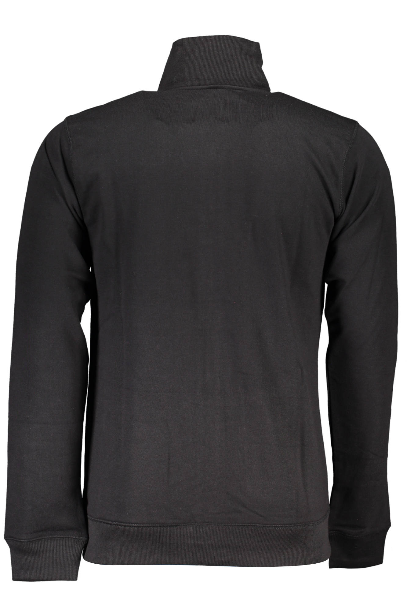 AU00912-PATIO_NERO_BLACK – Herren Sweatshirt Schwarz: Langarm, Reißverschluss, Stickerei, Taschen – Größe: M, L, XL, 2XL – Farbe: Nero