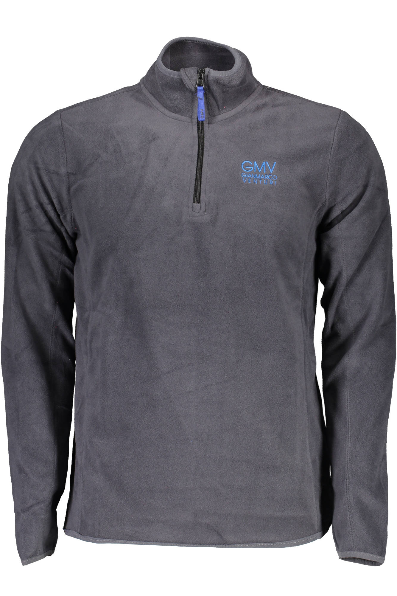 AUF4273-FOGLIA_BLU_LEAD – Herren-Sweatshirt Blau: Langarm-Fleece mit Halbreißverschluss – Größe: XL – Farbe: Blu