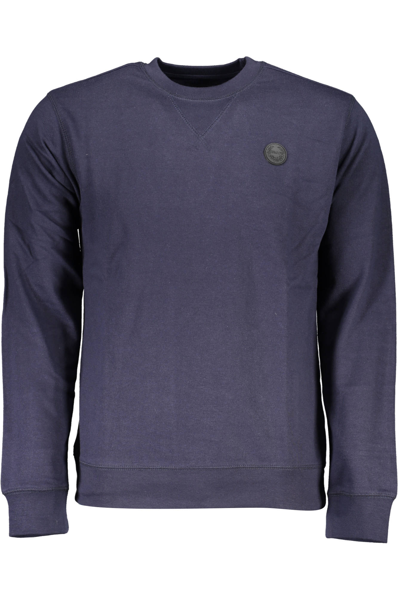 AU00795-PATRIZIO_BLU_NIGHT-BLUE – Herren Langarm-Sweatshirt Blau: Stilvoll & Bequem mit Applikation – Größe: M, L, XL, 2XL – Farbe: Blu