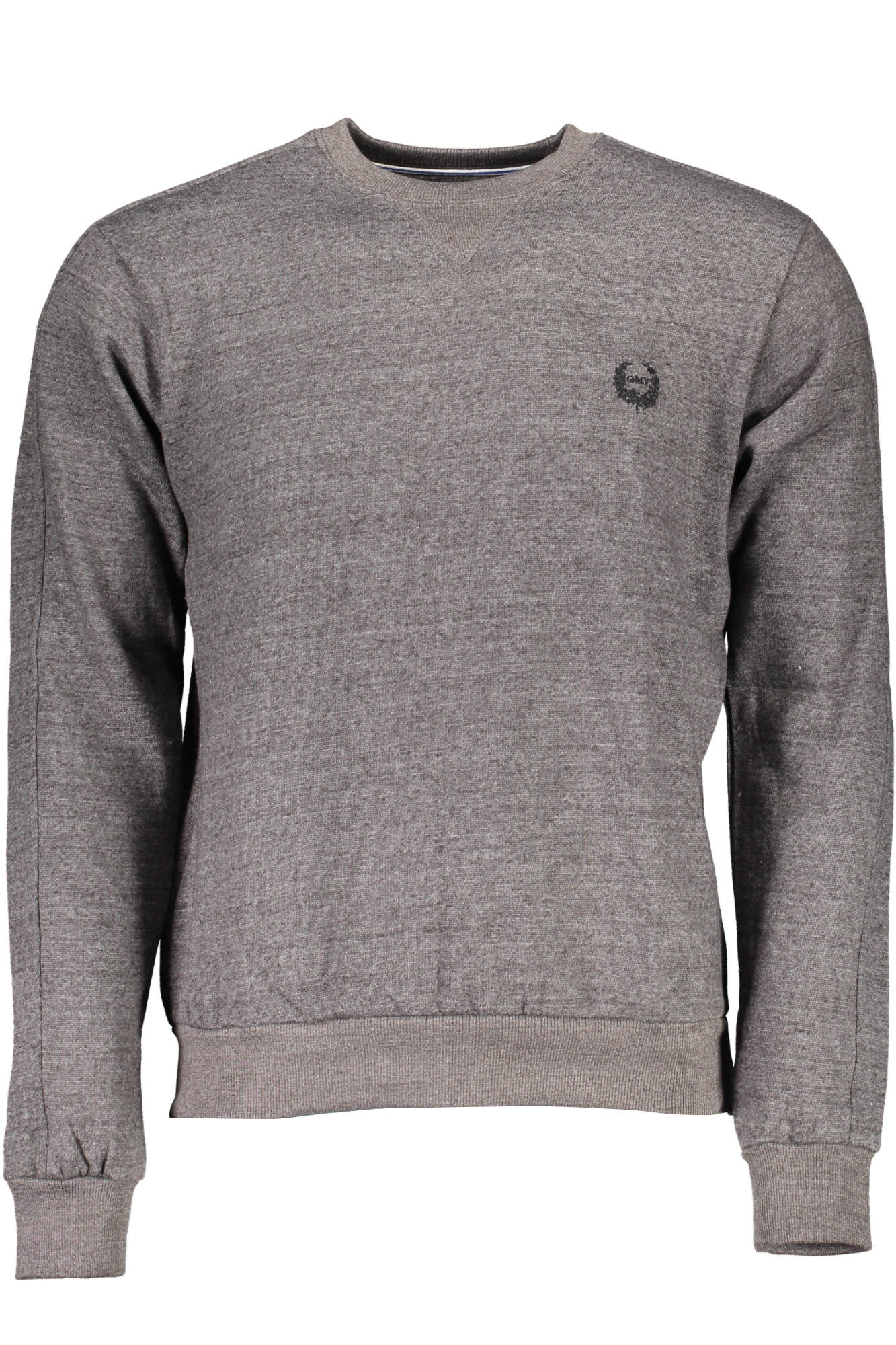 AU00432-CHARLIE_GRIGIO_CHARCOAL-MELANGE – Graues Herren-Sweatshirt ohne Reißverschluss – Langarm mit Stickerei – Größe: L, XL, 2XL – Farbe: Grigio