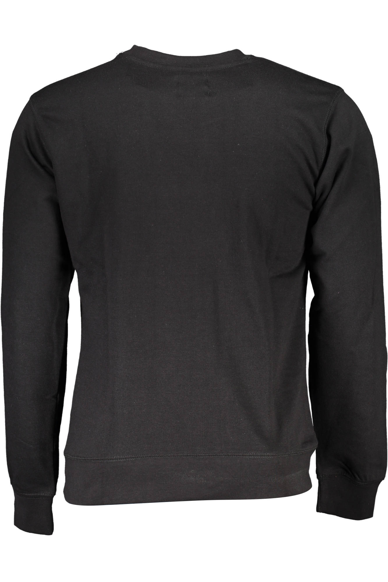AU00795-PATRIZIO_NERO_BLACK – Schwarzes Herren-Sweatshirt ohne Reißverschluss mit Logo-Applikation – Größe: M, L, XL, 2XL – Farbe: Nero