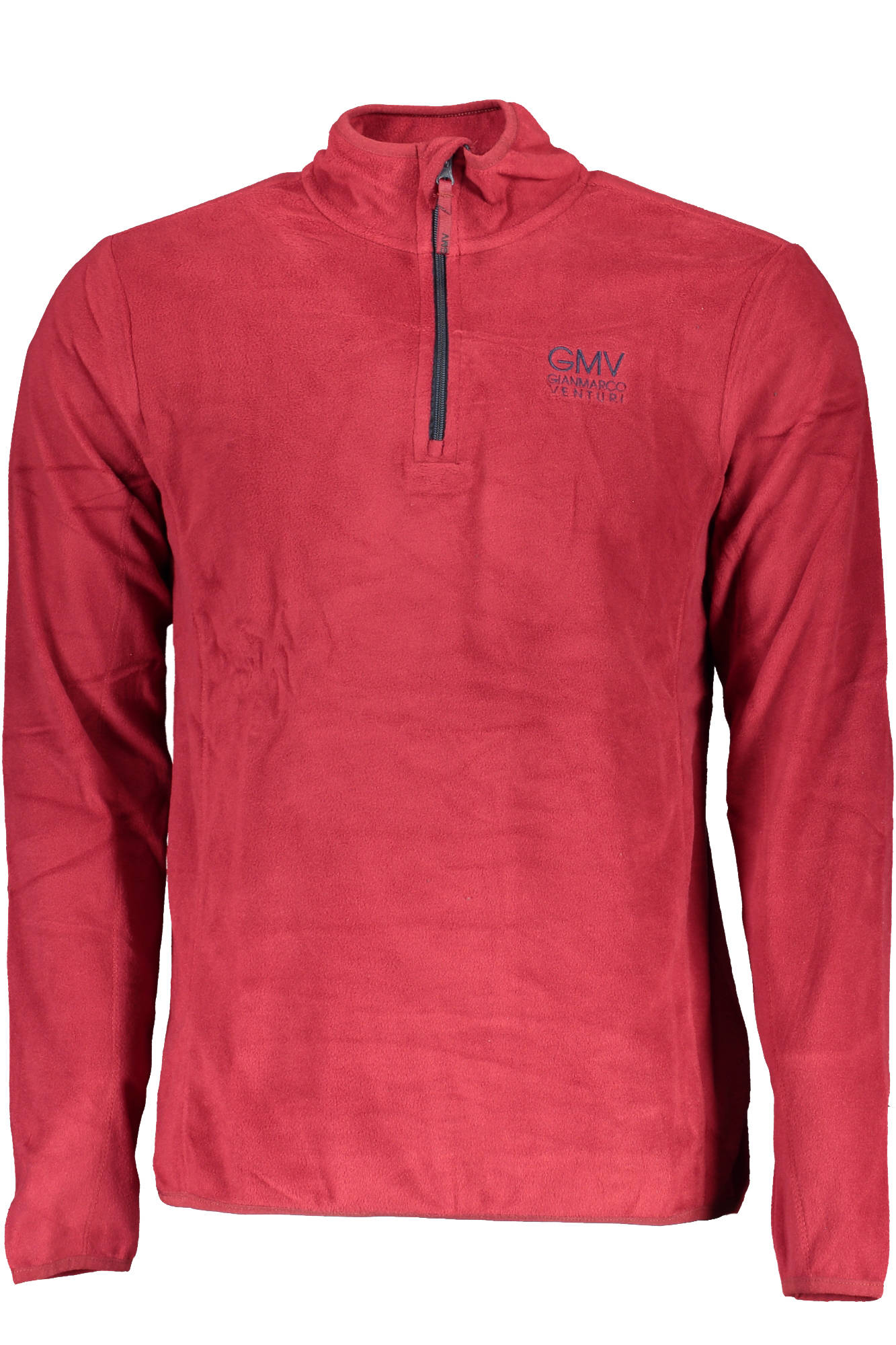 AUF4273-FOGLIA_ROSSO_DARK-RED – Elegantes Rotes Herren-Sweatshirt: Langarmfleece mit Stickerei – Größe: M, L, XL, 2XL – Farbe: Rosso