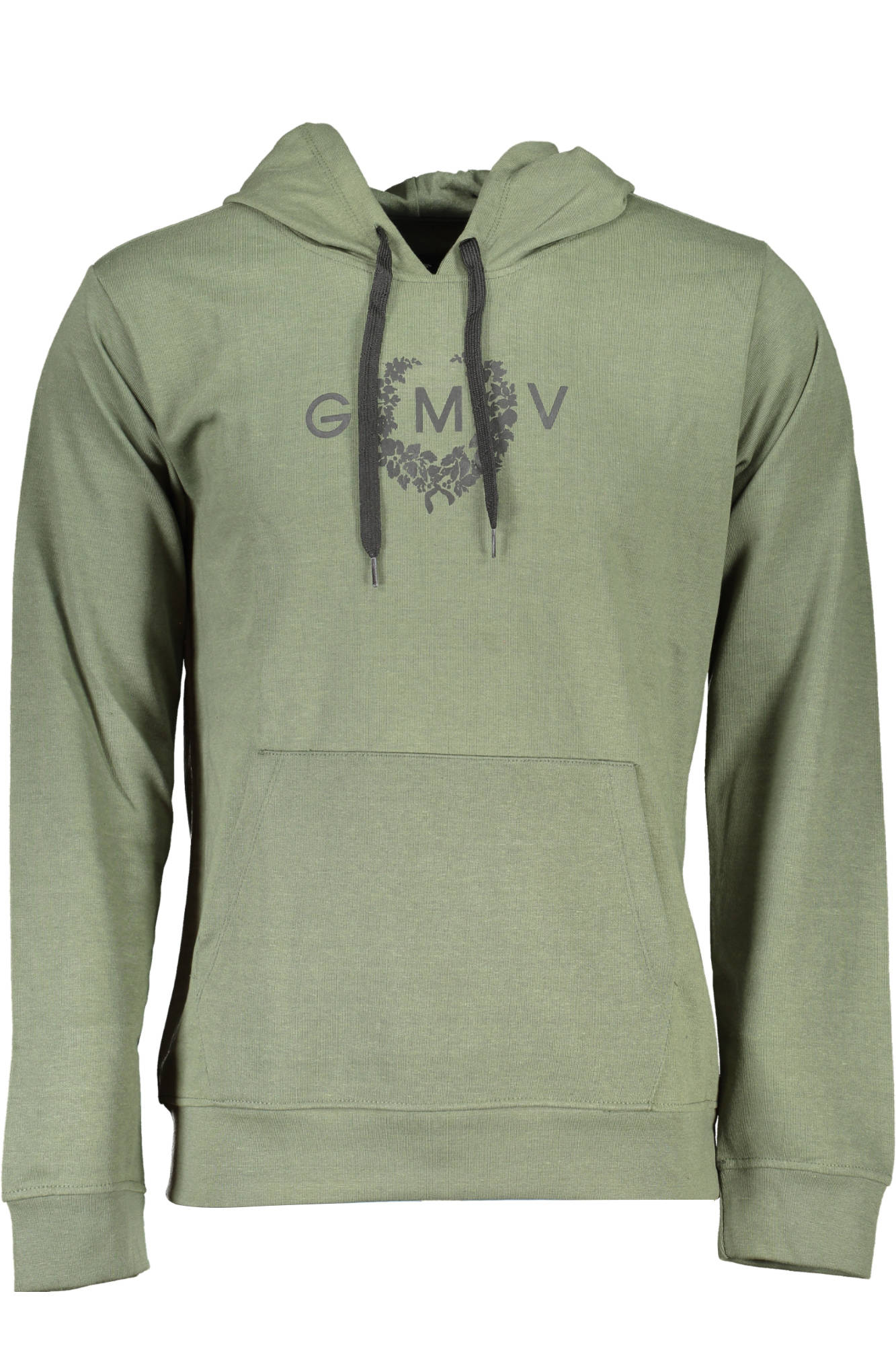AU00796-PIERO_VERDE_MILITARY-GREEN – Grünes Herren-Kapuzen-Sweatshirt ohne Reißverschluss mit Kängurutasche – Größe: M, L, XL, 2XL – Farbe: Verde