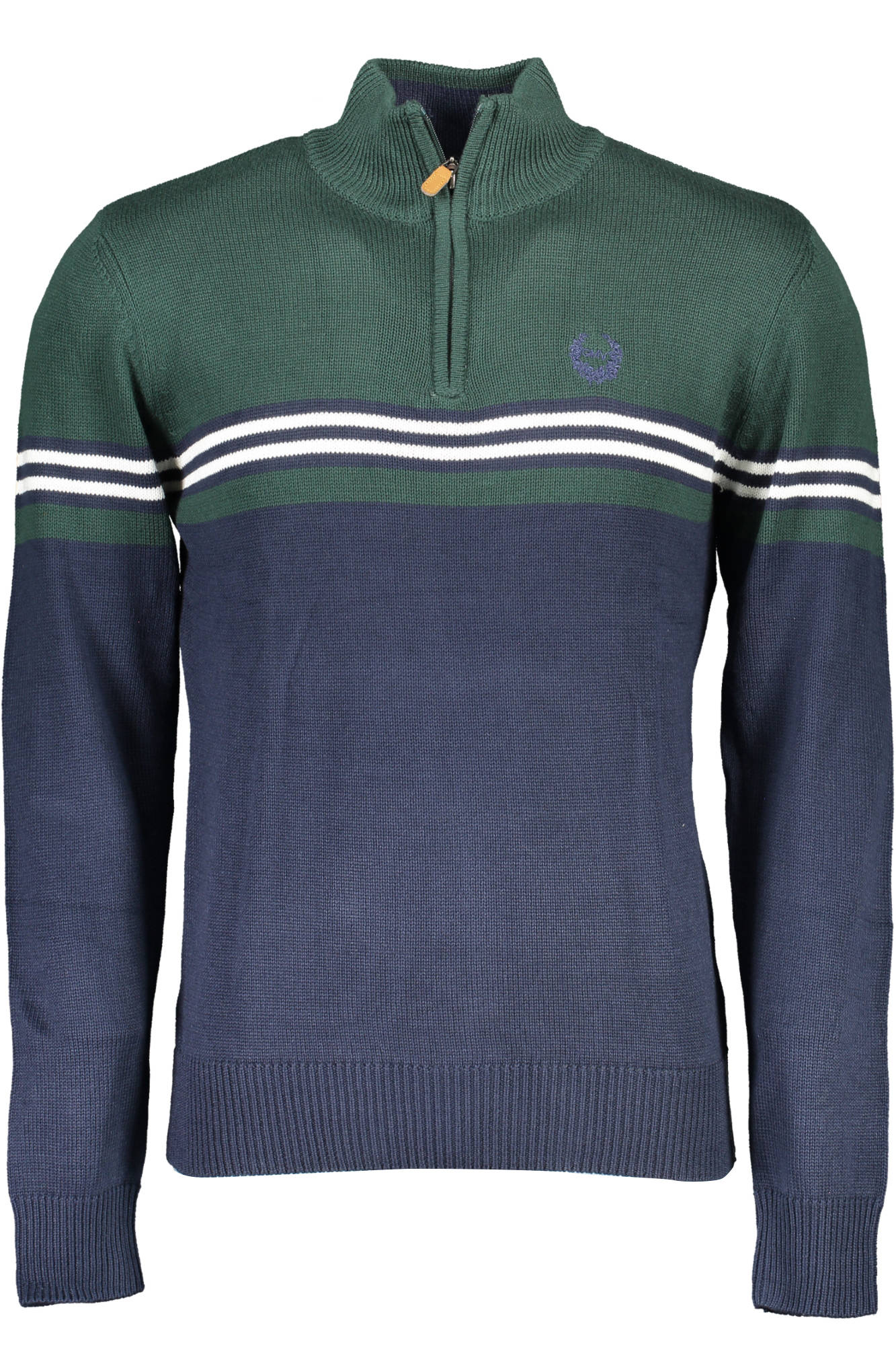 AU00423-FOSSANO_BLU_DK-FORESTNIGHTBLUE – Herren Langarmshirt Blau mit Reißverschluss und Stickereidetails – Größe: XL, 2XL, L – Farbe: Blu