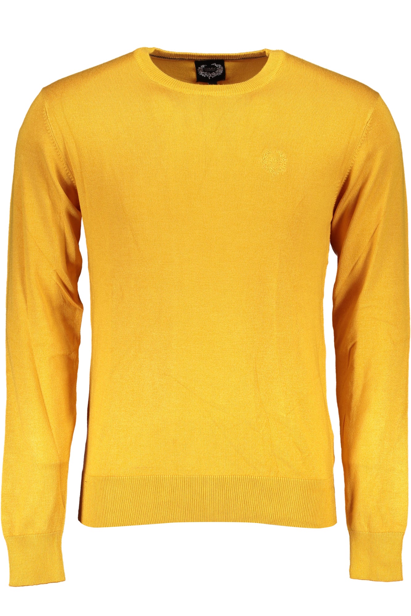AU01526FRAME_GISENAPE – Gelber Herrenpullover mit Stickerei und Rundhals - Langarmshirt – Größe: L, XL, 2XL, M – Farbe: Giallo