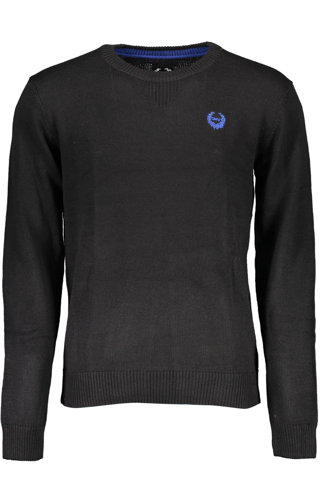 AU00593-FLORIANO_NERO_BLACK – Zeitloser Herrenpullover in Schwarz: Stilvoll mit Kontrastdetails – Größe: L, XL, 2XL, M – Farbe: Nero