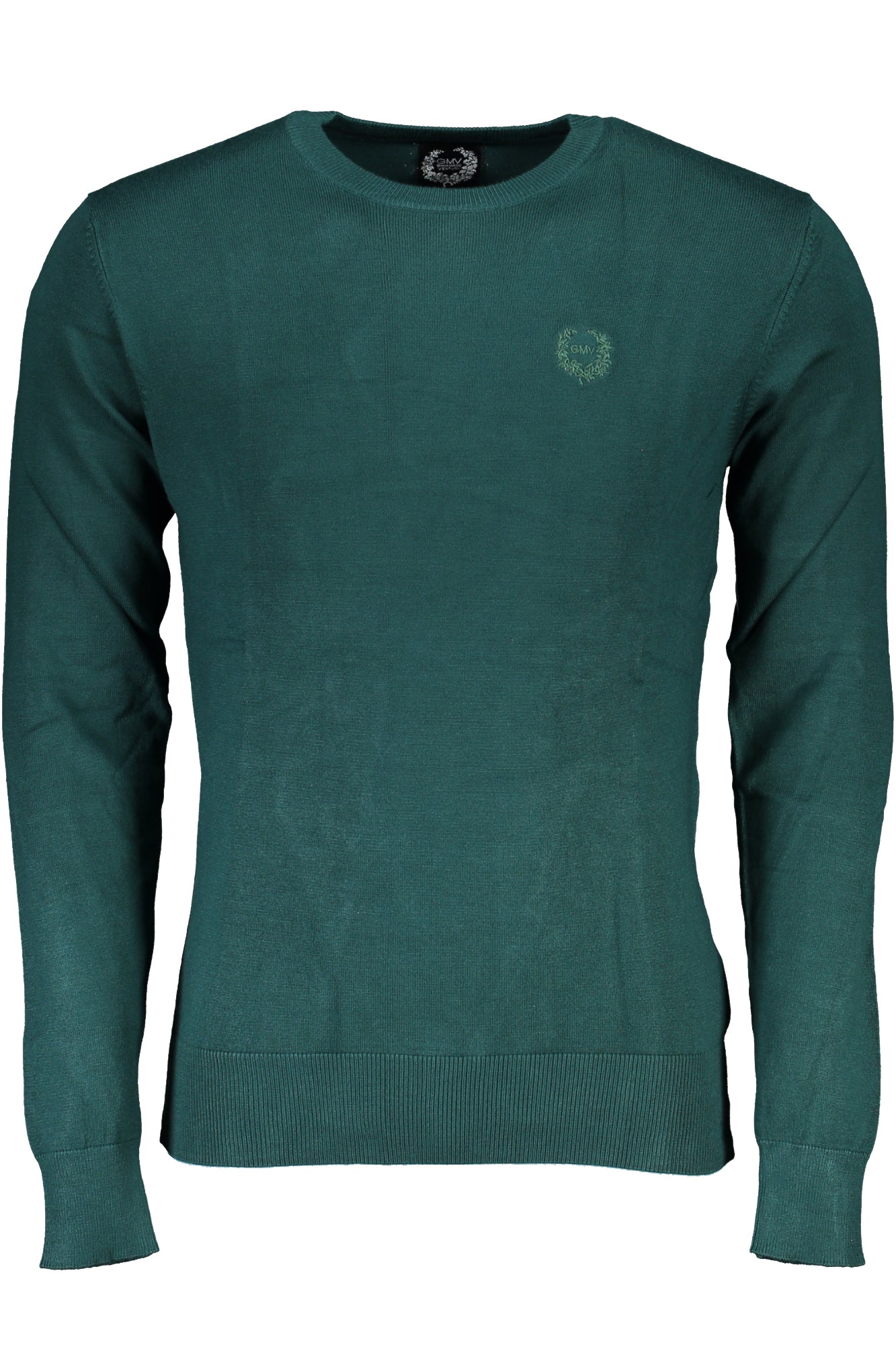AU01526FRAME_VEFOREST – Eleganter grüner Herrenpullover mit Rundhals und Stickerei – Größe: M, L, XL, 2XL – Farbe: Verde