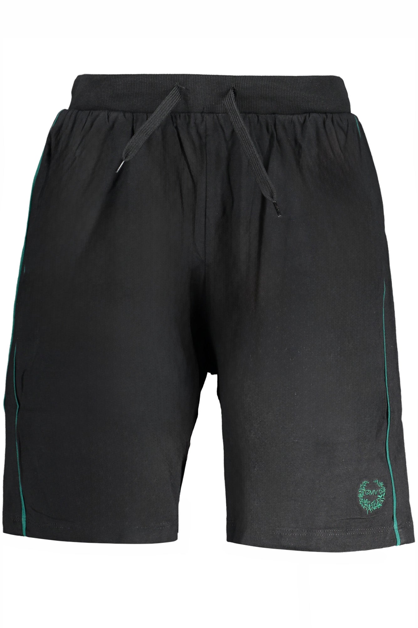 AU01625GOFFREDO_NEBLACK – Schwarze Herren Shorts mit Gummizug, Stickerei & Kontrastdetails – Größe: M, L, XL, 2XL – Farbe: Nero