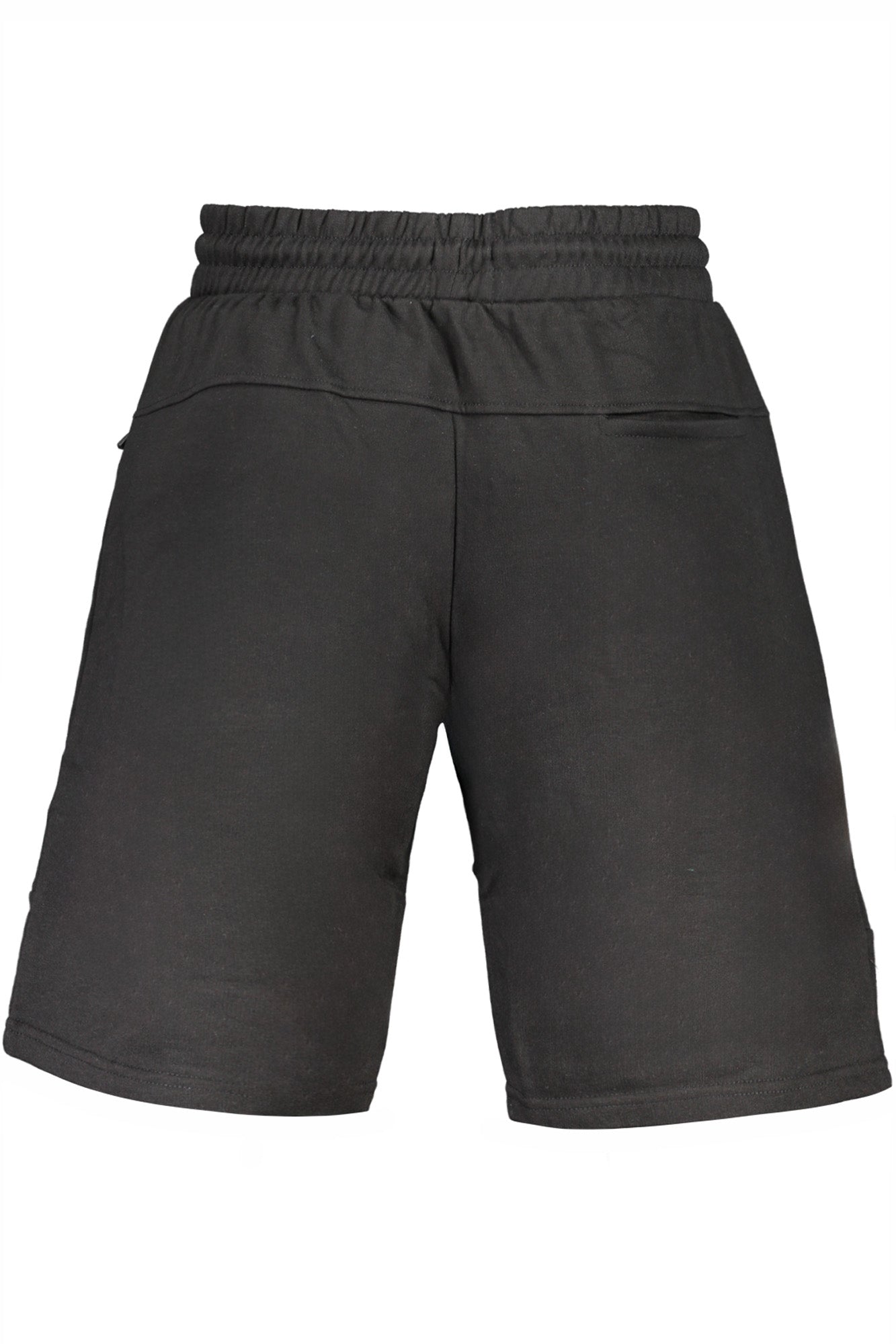 AU01612POLLUCE_NEBLACK – Schwarze Herren Shorts mit elastischem Bund, Reißverschluss und Stickerei – Größe: L, XL, 2XL, M – Farbe: Nero
