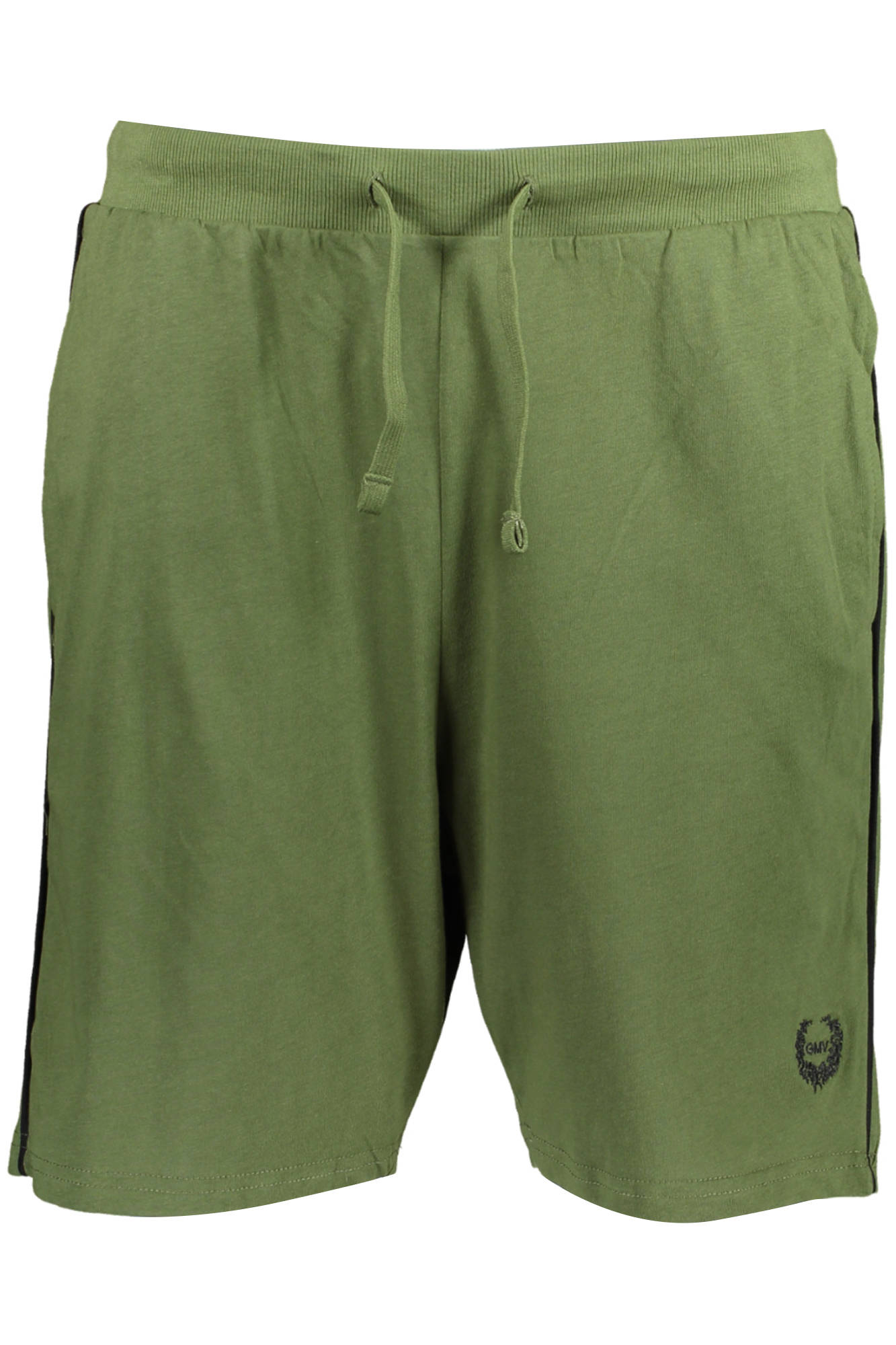 AU00917-GOFFREDO_VERDE_MILITARY-GREEN – Grüne Herren-Kurzhose mit Kordelzug und Stickerei-Details – Größe: M, L, XL, 2XL – Farbe: Verde