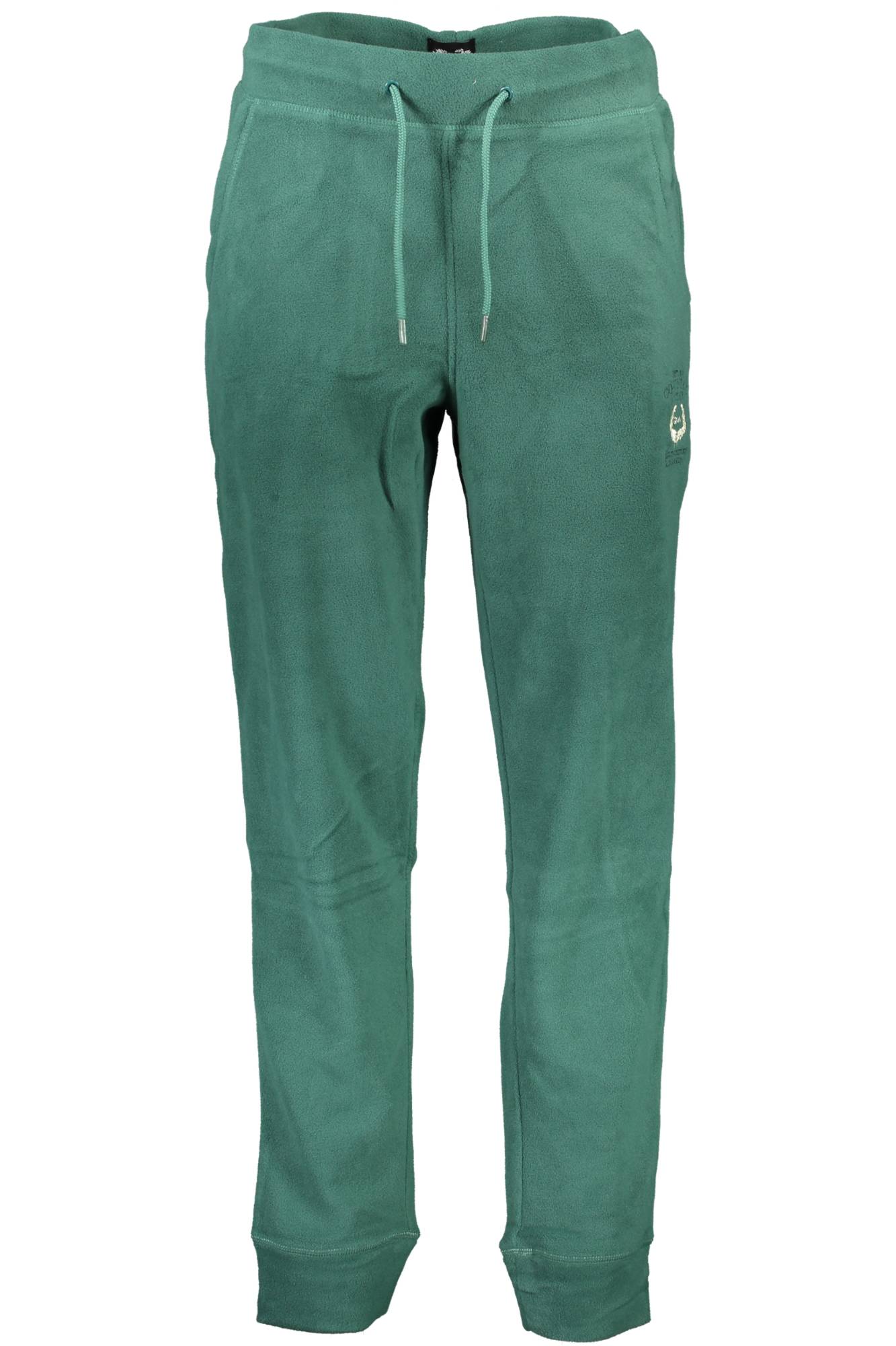 AUF4133-FARAONE_VERDE_DK-FOREST – Elegante grüne Herren-Sporthose mit Kordelzug und Stickerei – Größe: L, XL, 2XL – Farbe: Verde