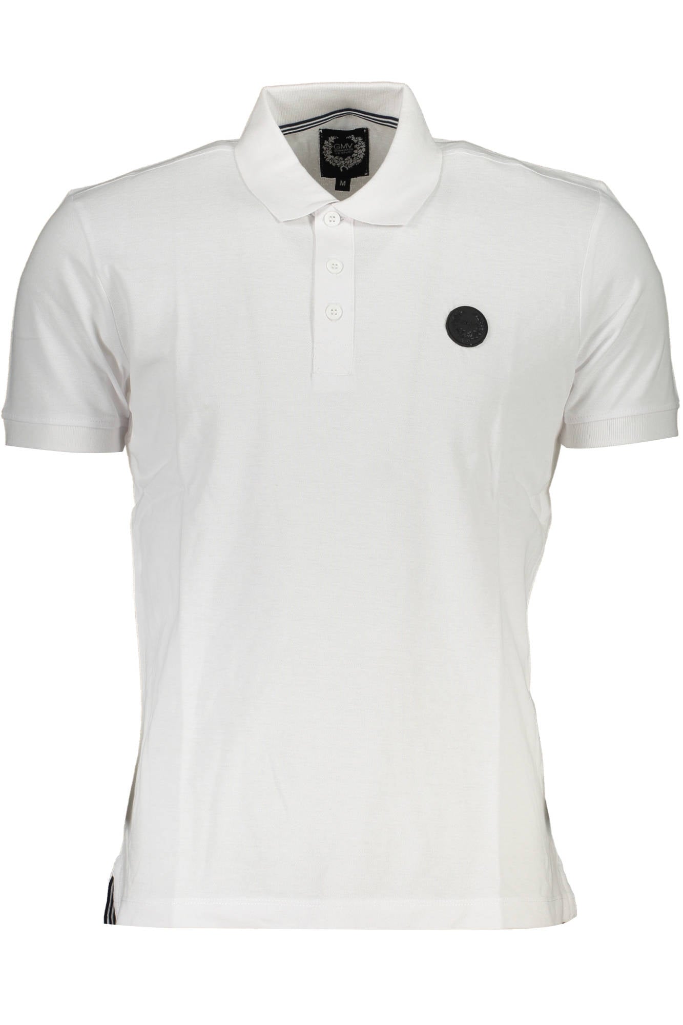 AU00799-MARIANO_BIANCO_WHITE – Stylisches Herren-Poloshirt Weiß mit Logo und Applikation - Kurzarm – Größe: L, XL, 2XL – Farbe: Bianco